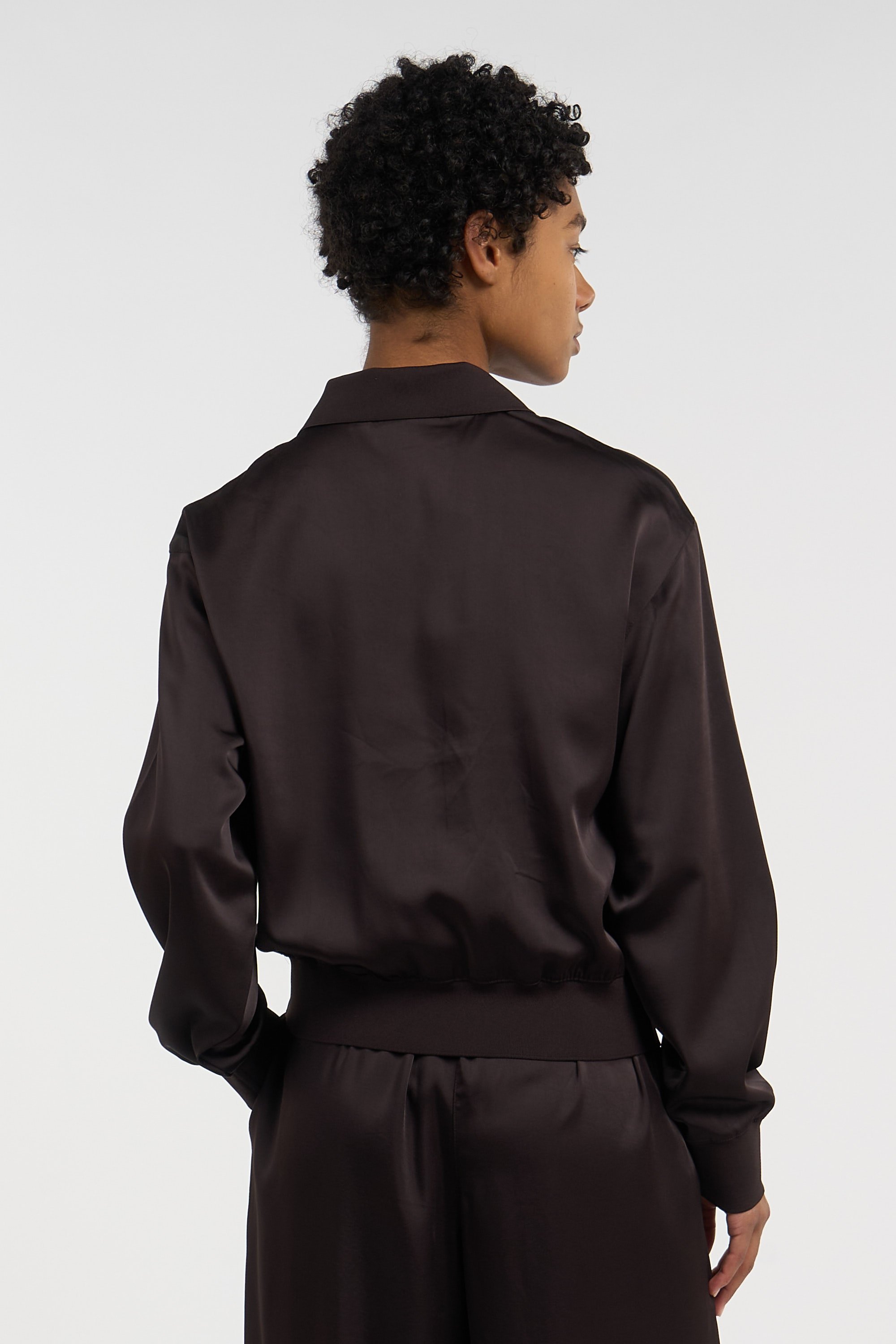 Top chemise manches longues LACOSTE Marron