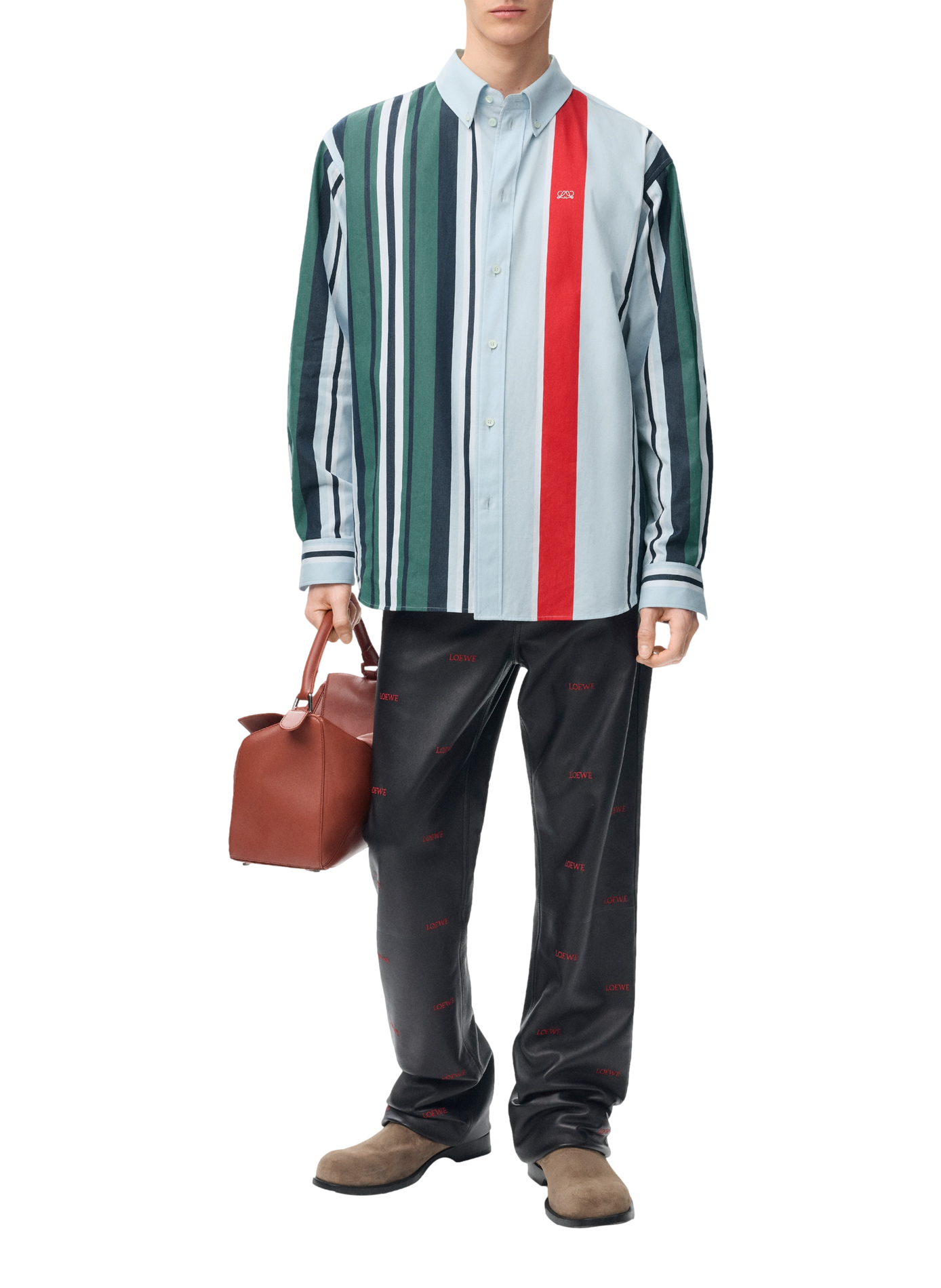 Chemise en sergé de coton rayé LOEWE Blau