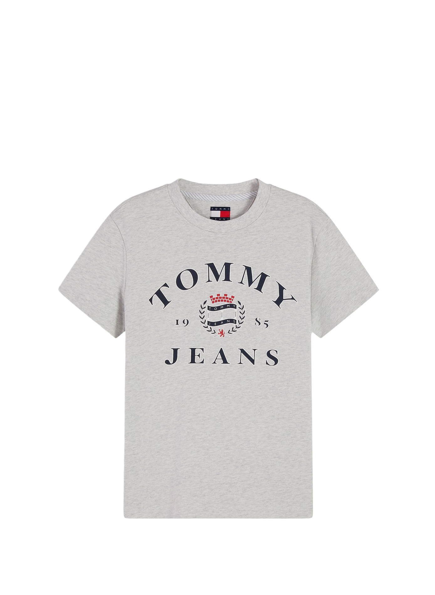Bedrucktes gerades Baumwoll-T-Shirt TOMMY HILFIGER Grau