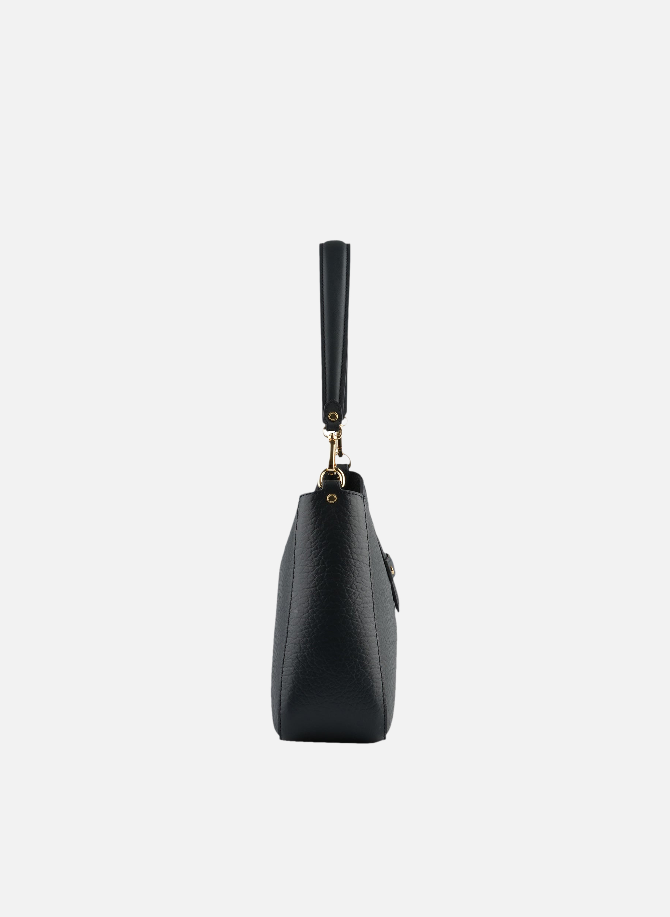 Fleuves | sac porté épaule gm en cuir de vachette | Bleu POURCHET Femme