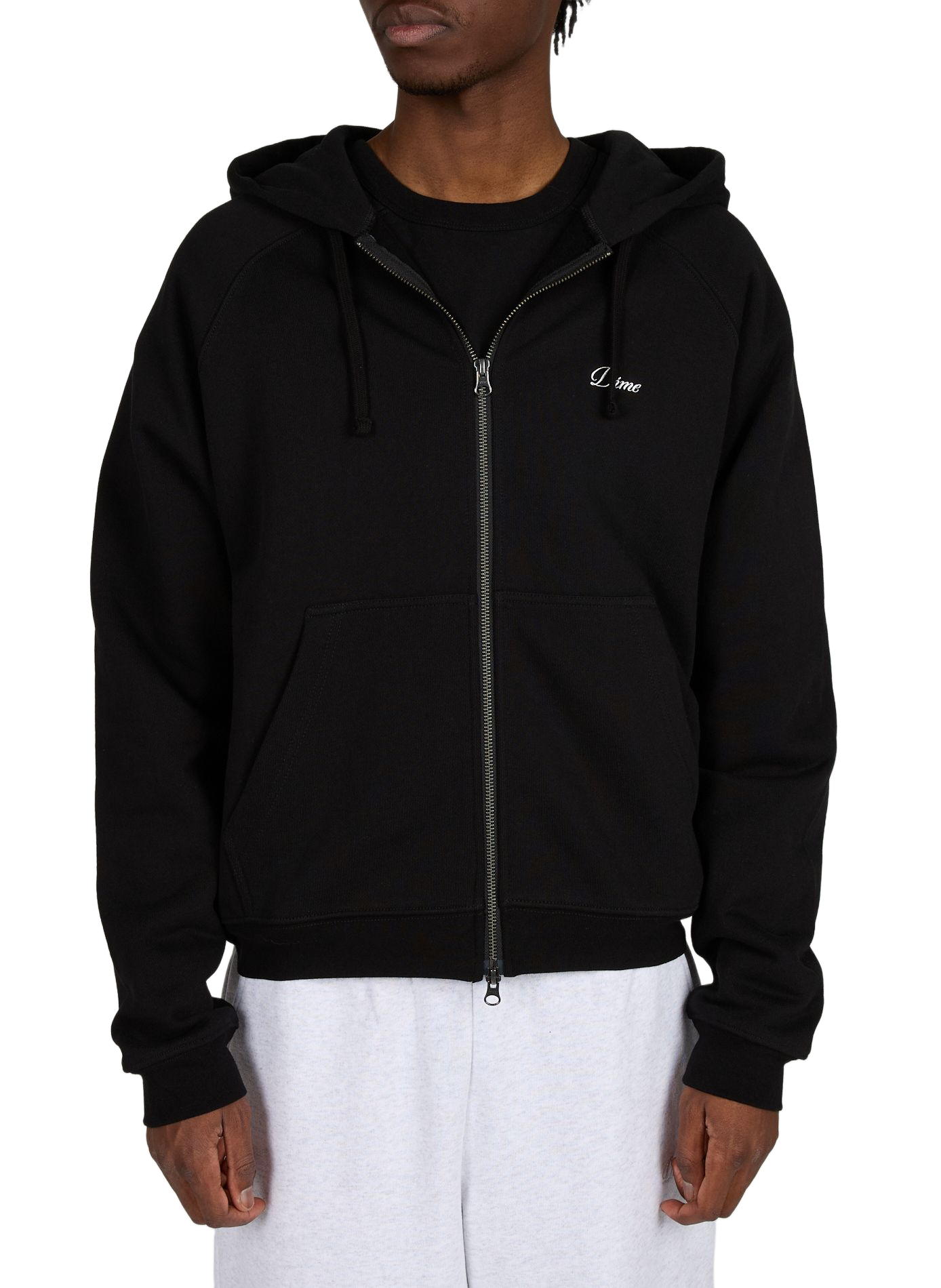 Zip-up cotton hoodie DIME Black