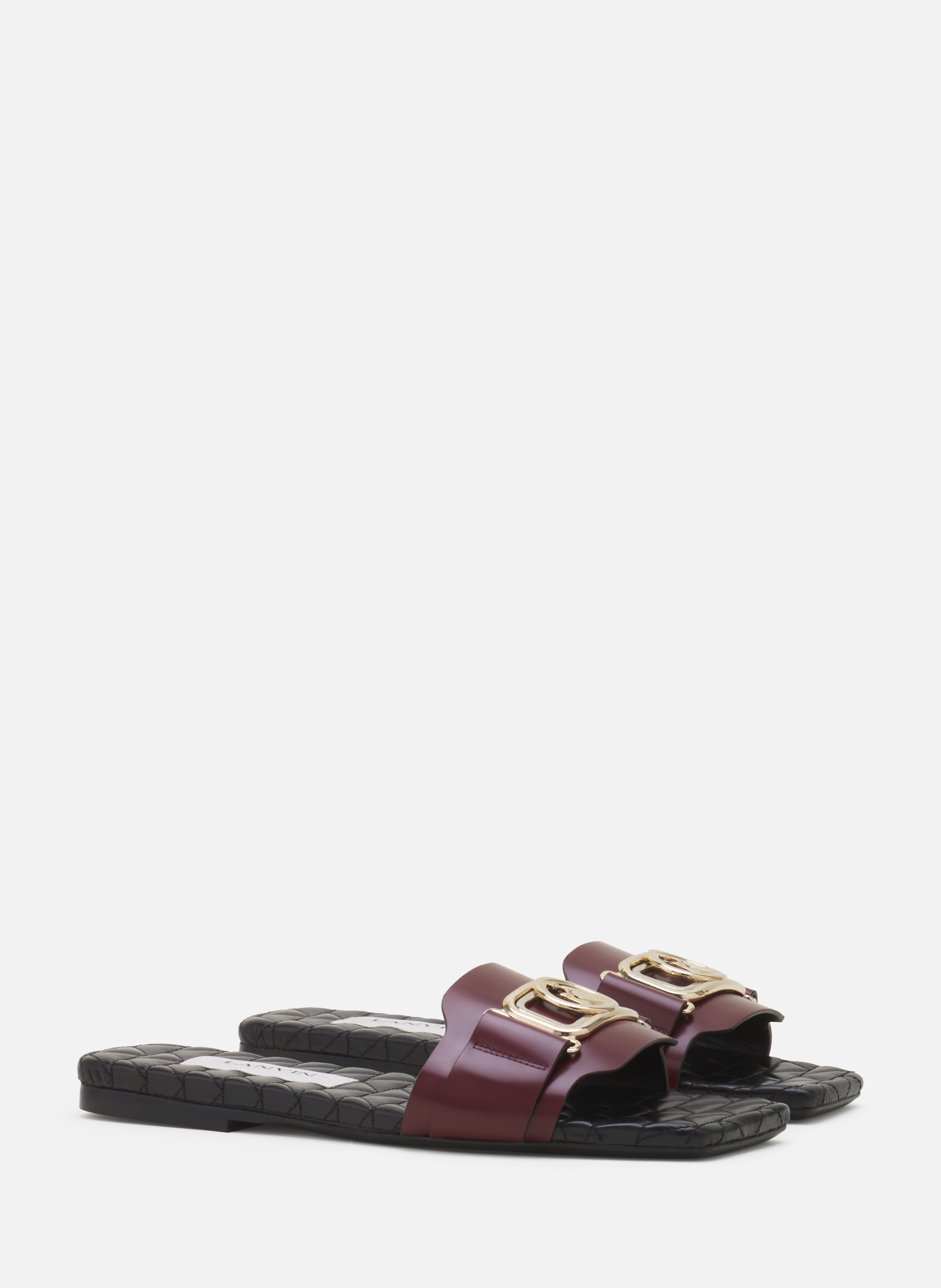 Mules plat la mère et l'enfant LANVIN Marron