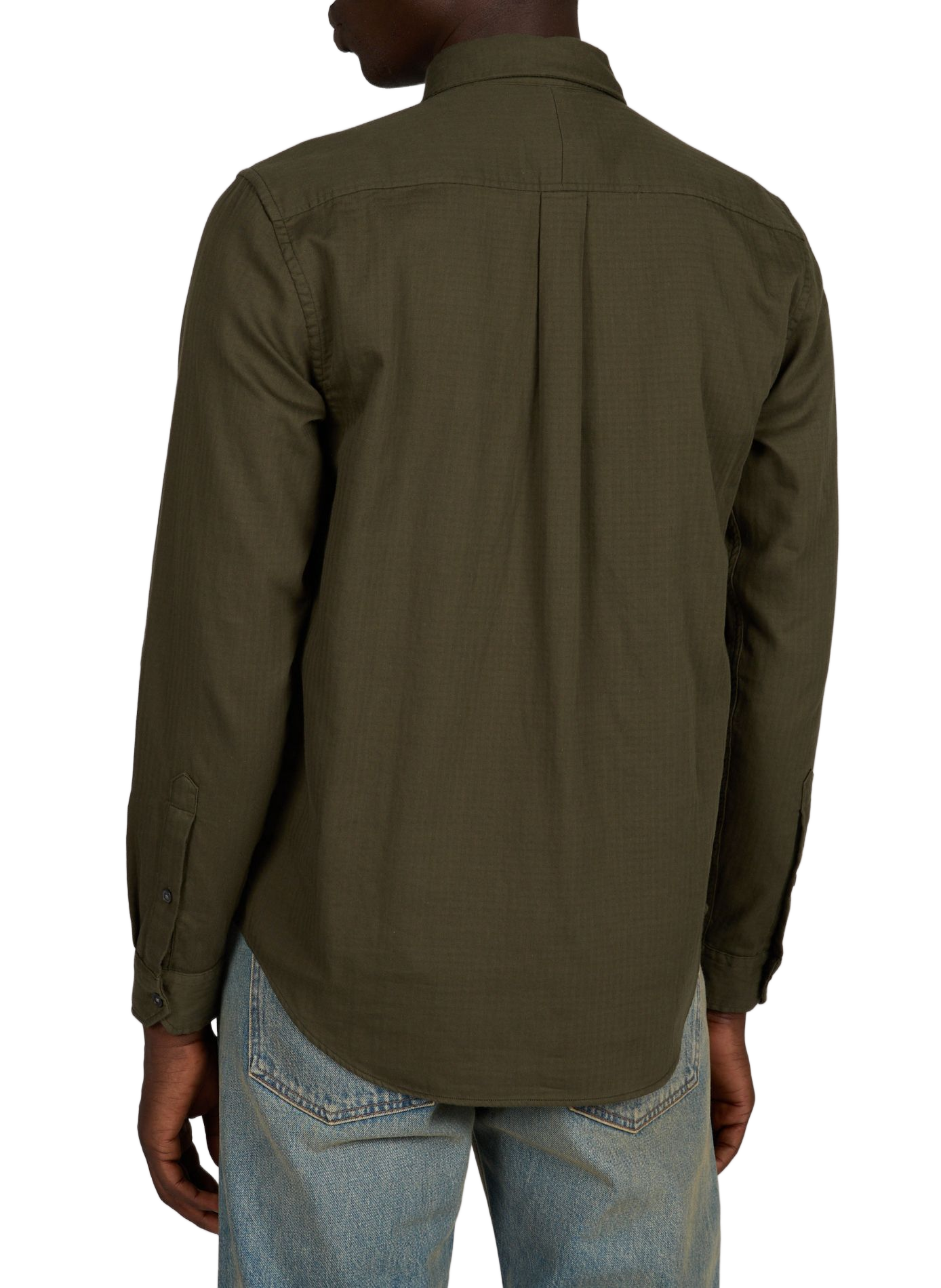 Chemise droite col classique en coton CLOSED Kaki