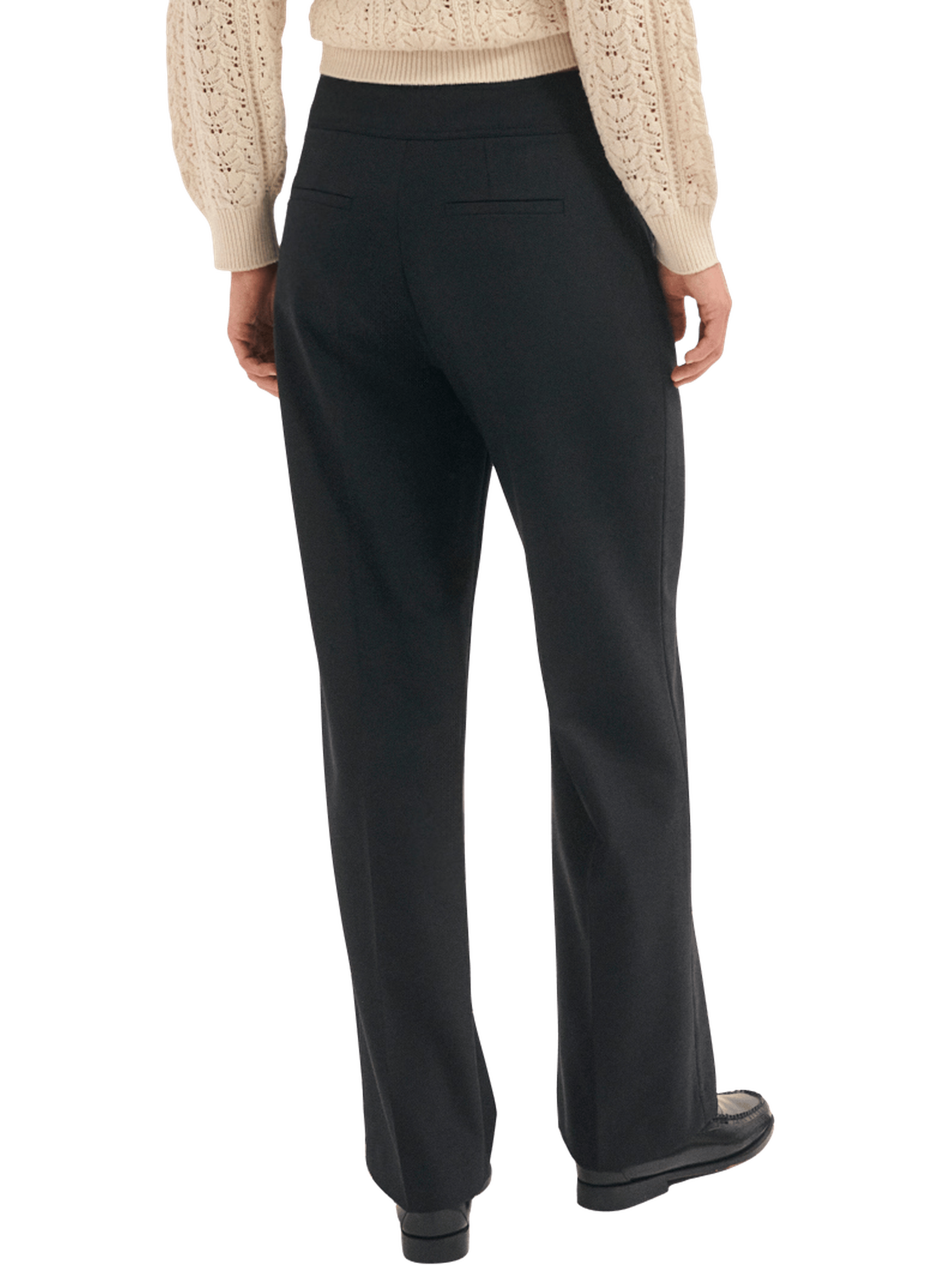 Pantalon large à pont - mar PABLO Noir