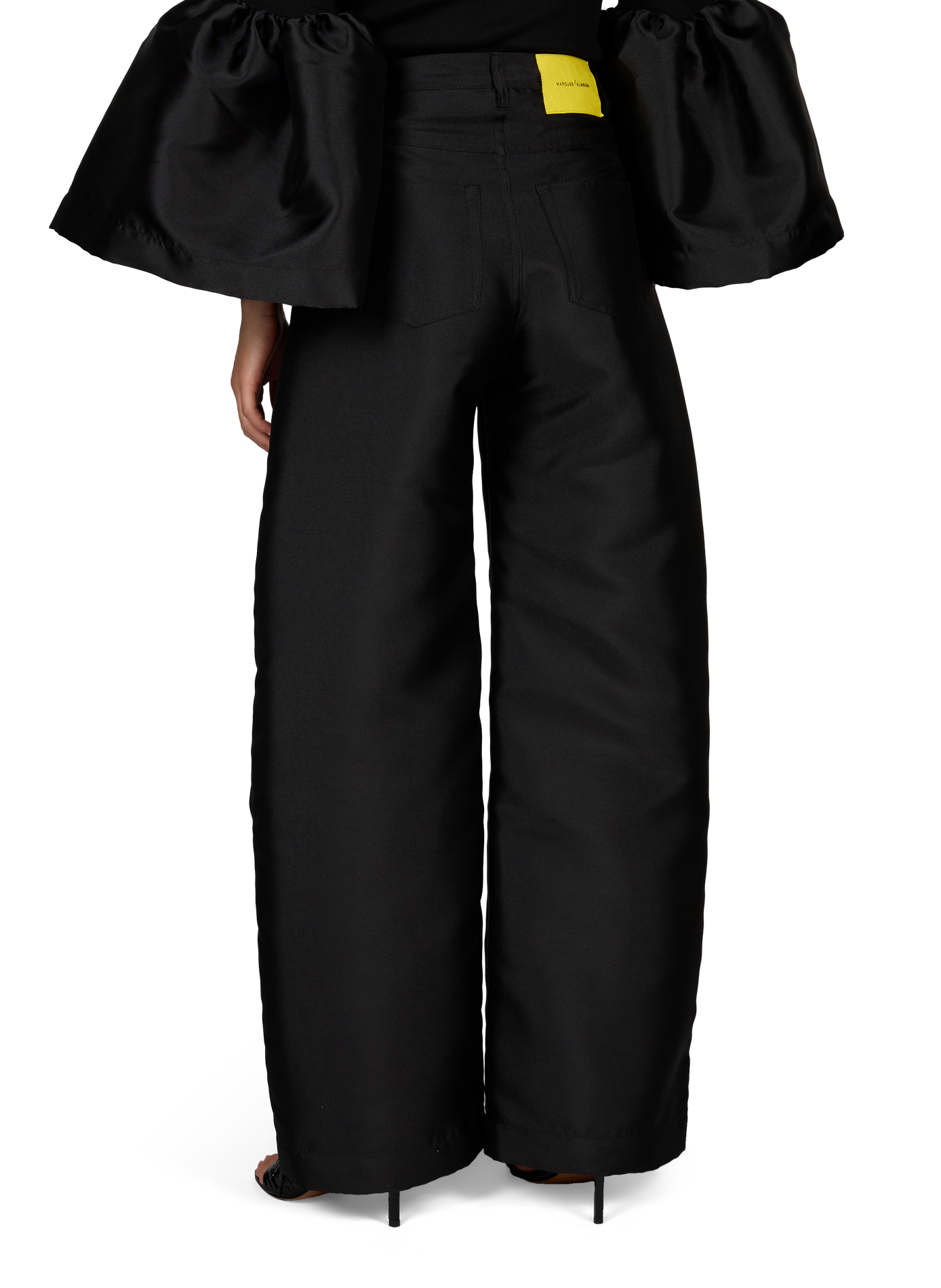 Pantalon satiné MARQUES ALMEIDA Noir
