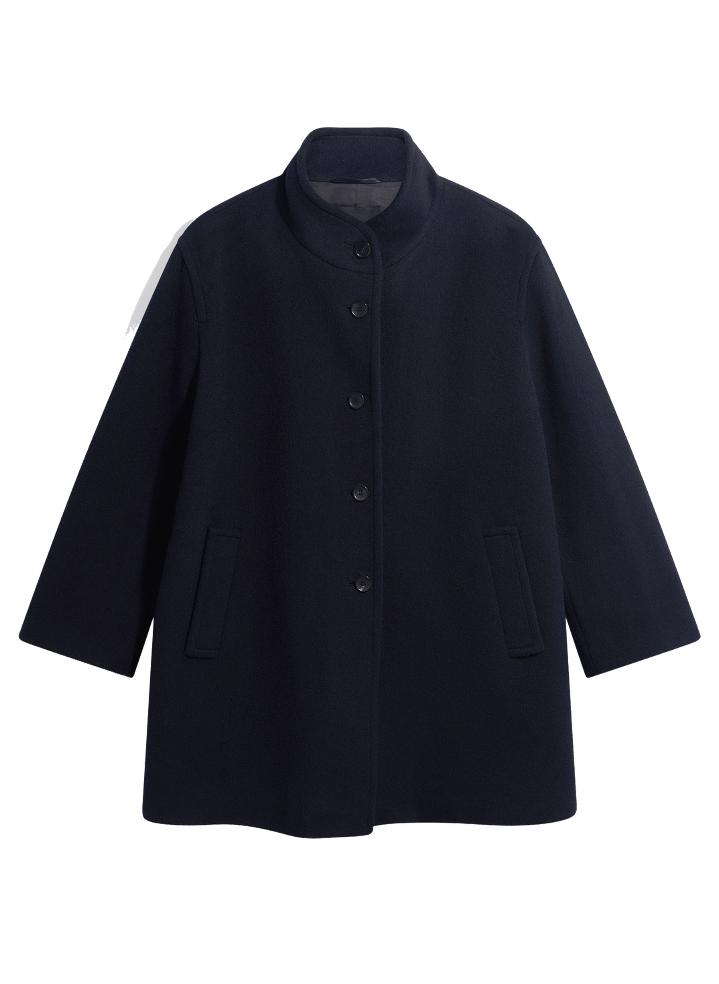 Manteau droit en laine et angora - agna GERARD DAREL Bleu