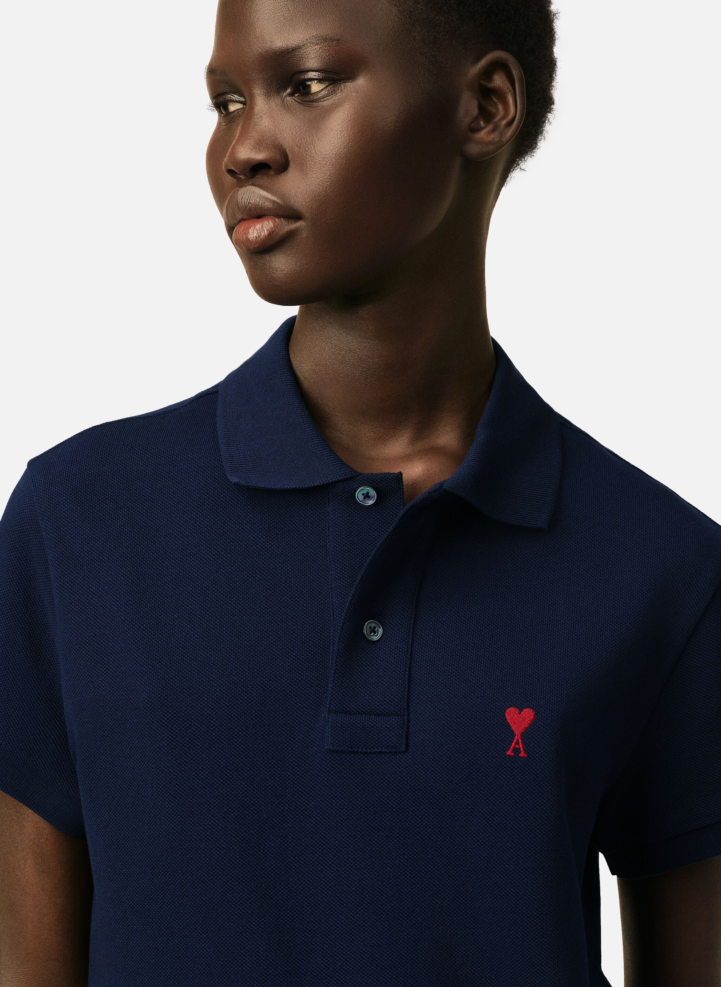 Polo ami de coeur unisexe AMI PARIS Bleu