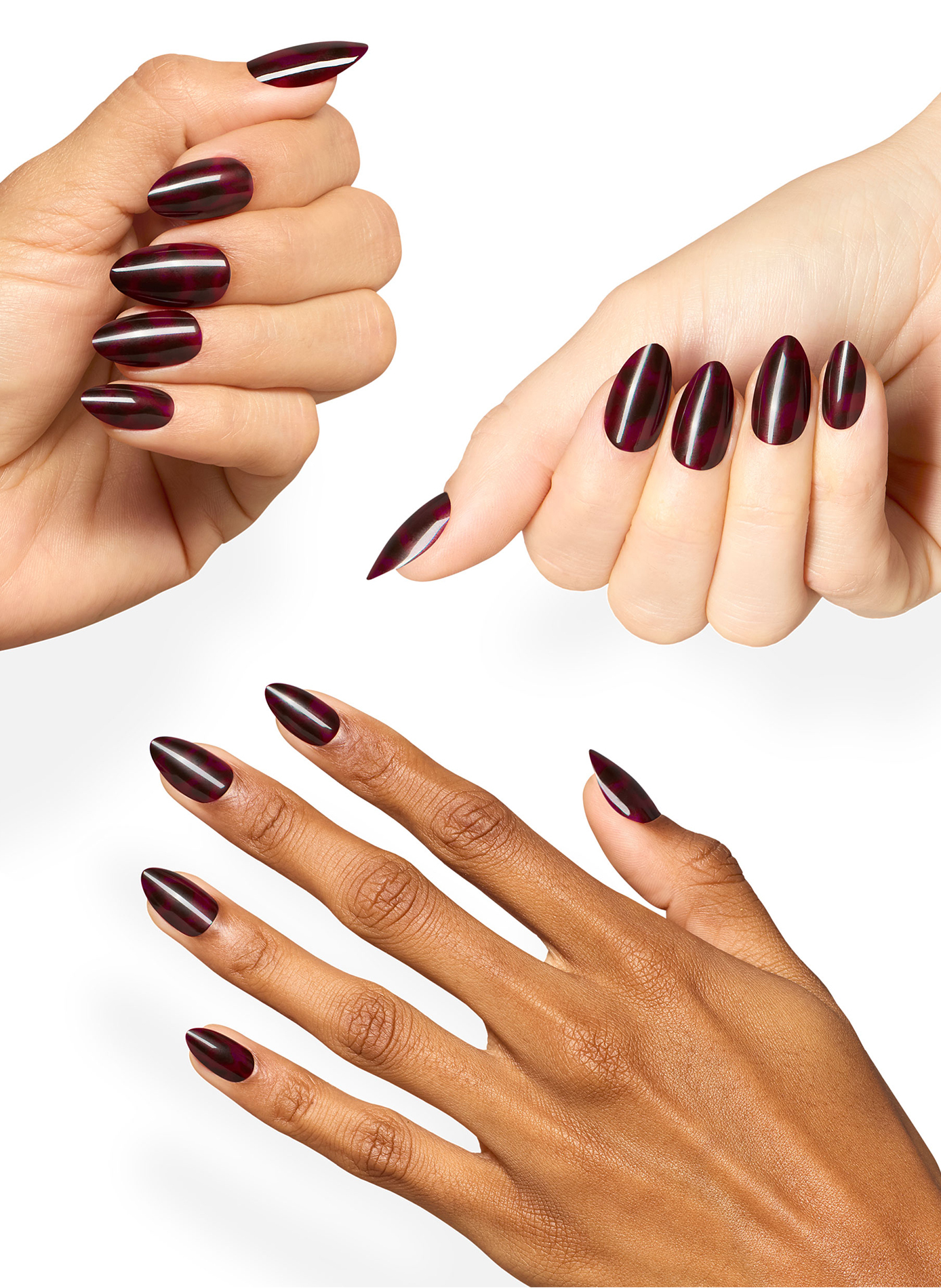 Feline Fine - xPress/On OPI Rouge foncé & noir