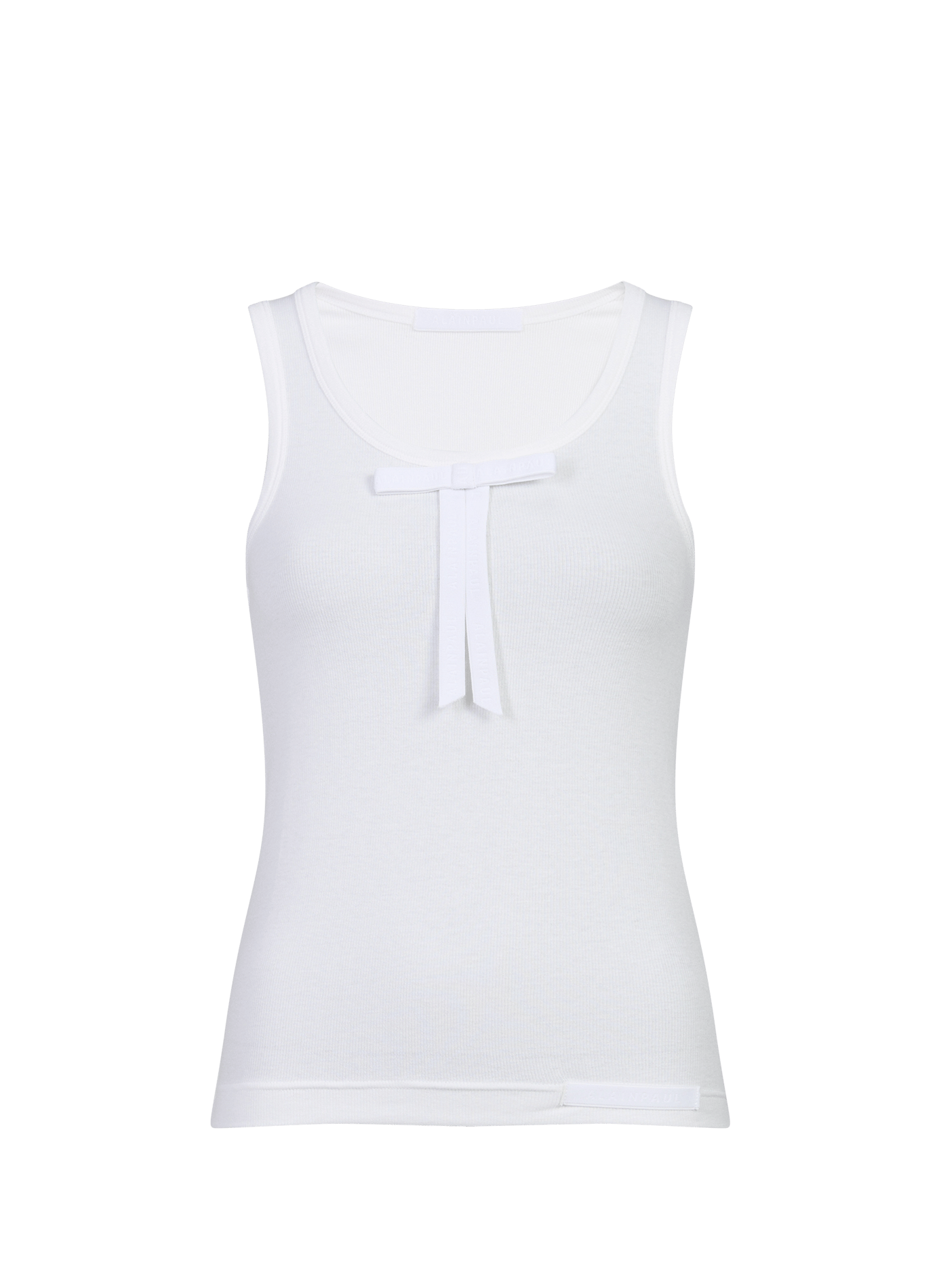 Rundhalsausschnitt Tanktop mit Logo ALAINPAUL Weiss
