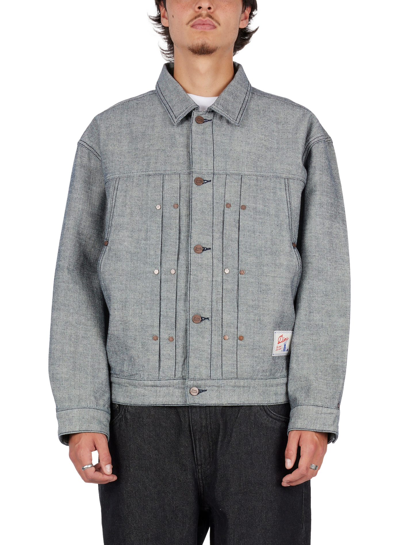 Straight denim jacket in cotton DIME Grey
