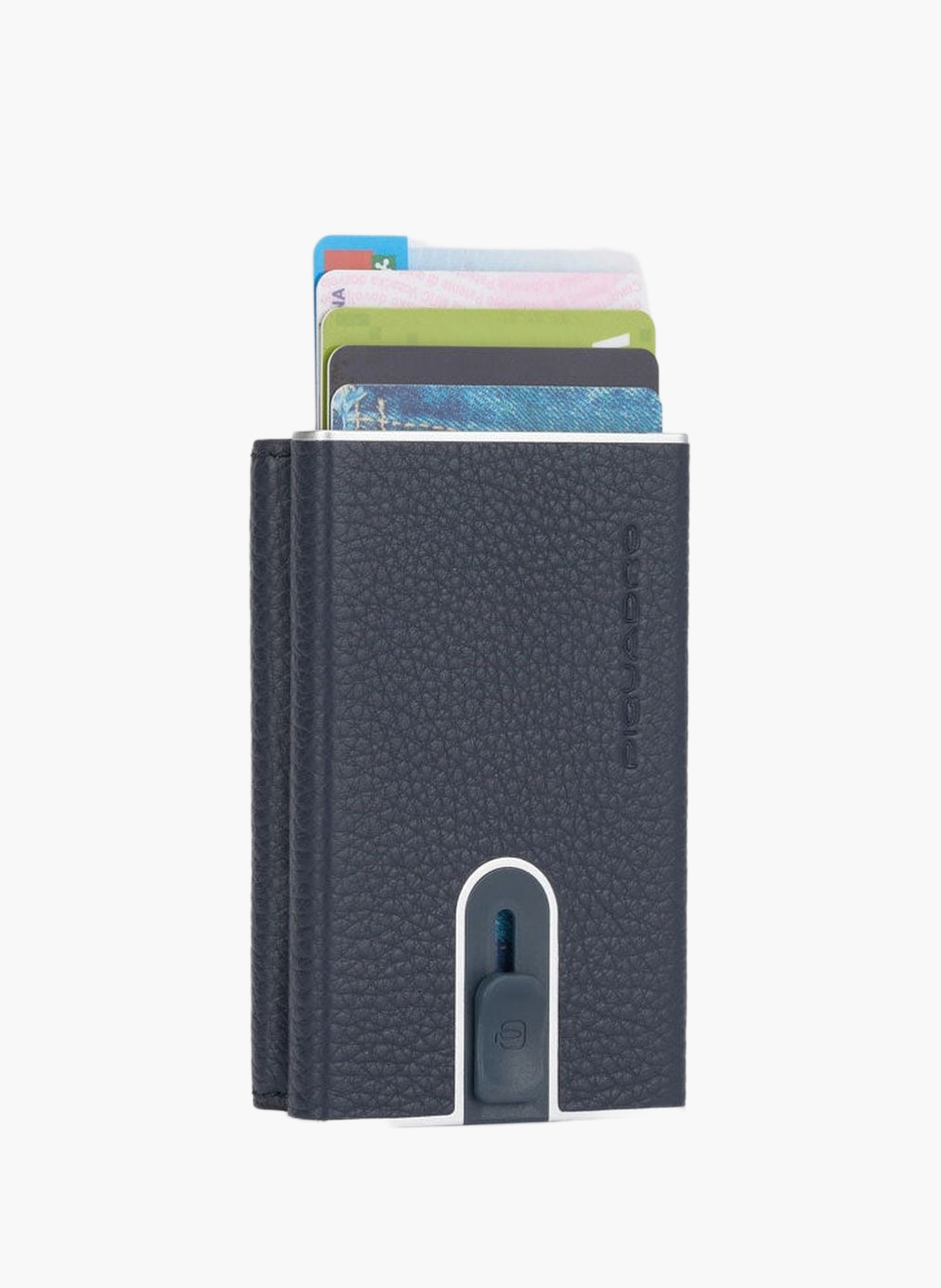 Portefeuille compact pop-up avec porte-monnaie | Bleu PIQUADRO Homme