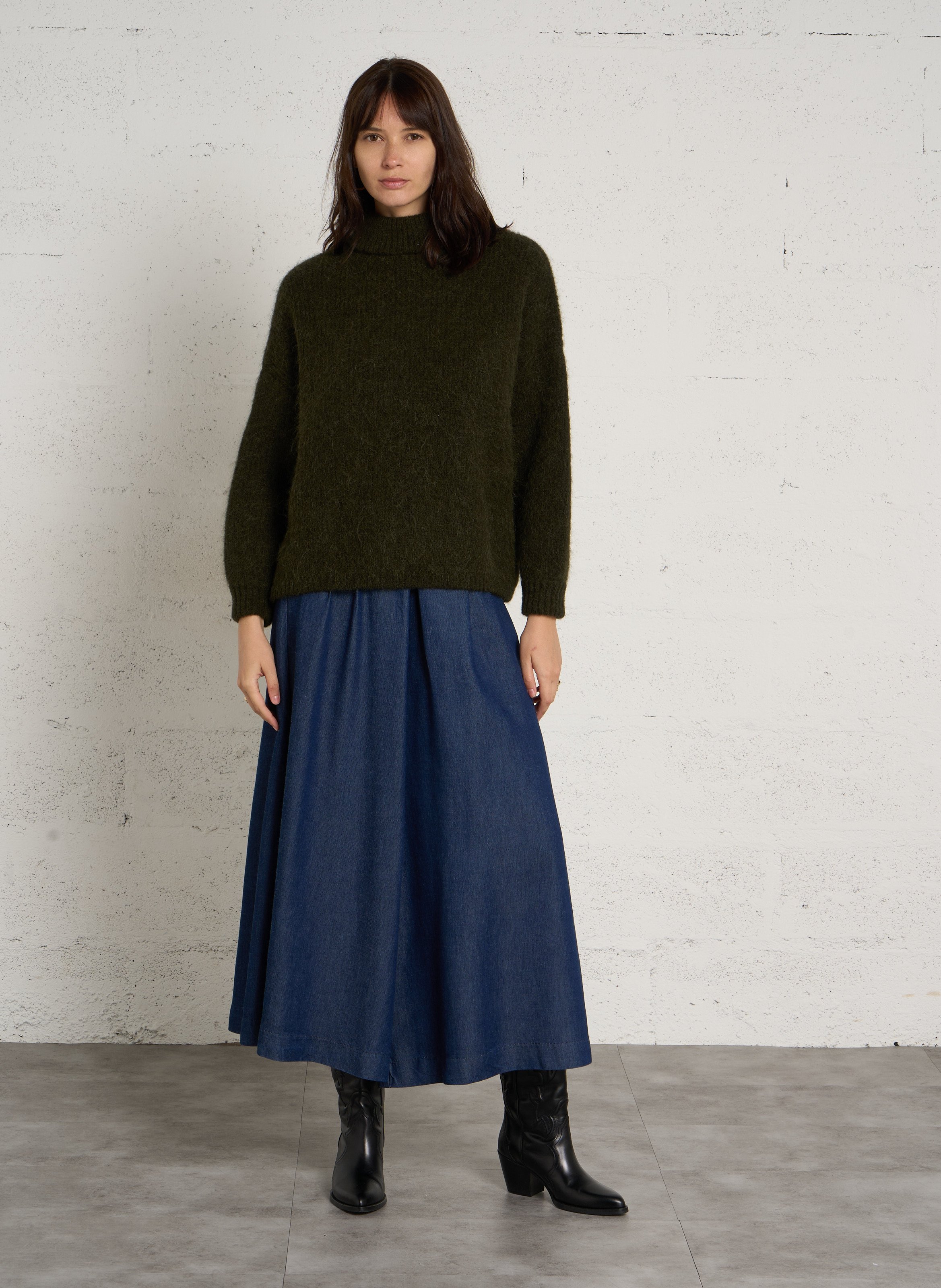 Pull col roulé ample azalee MAISON 123 Kaki