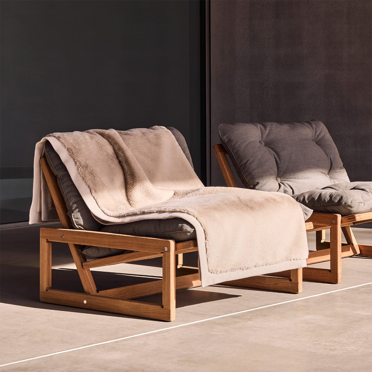 Plaid en fausse fourrure, kalder BOSS HOME Beige