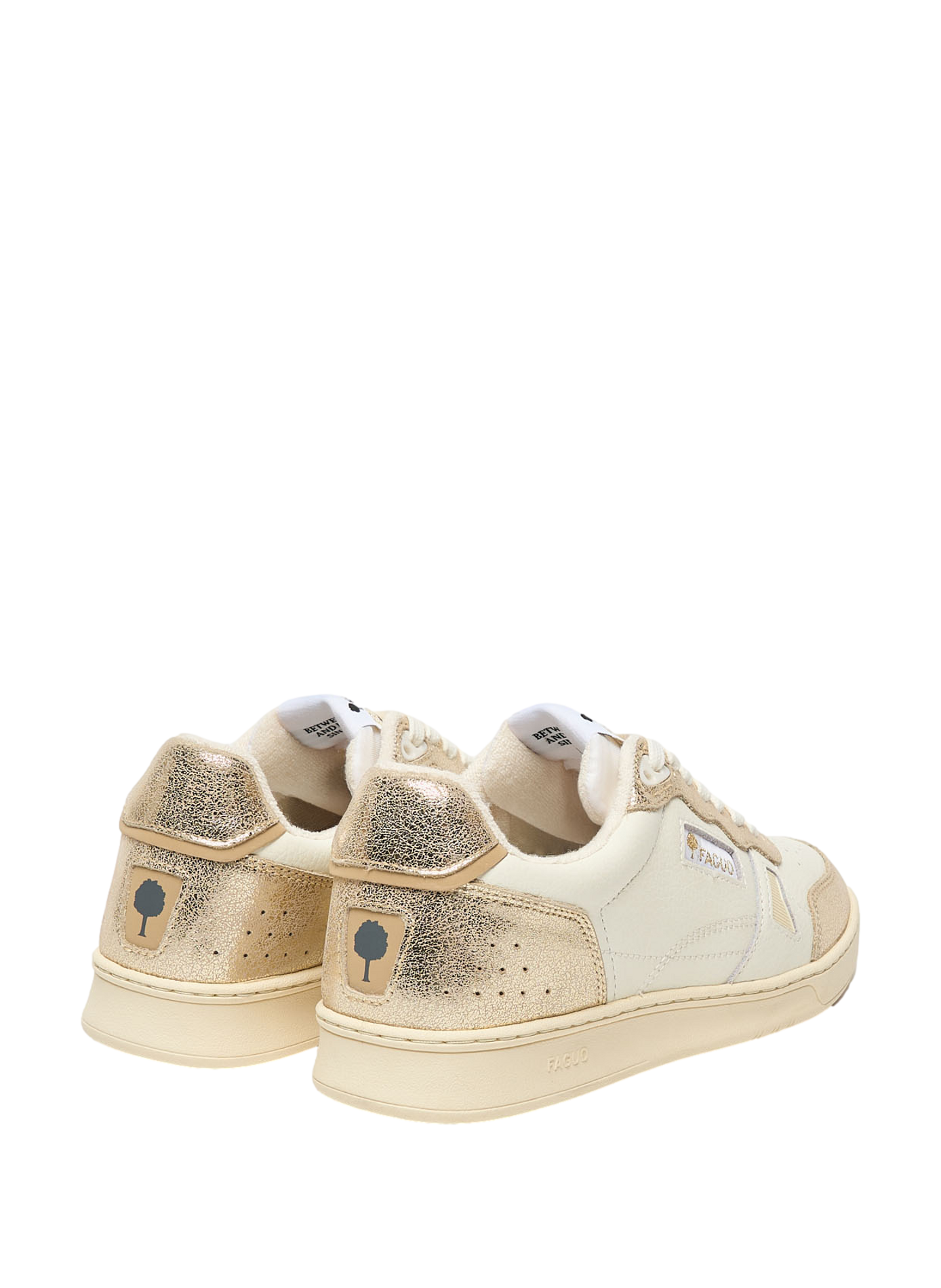 Shiny mixed leather sneakers FAGUO Beige