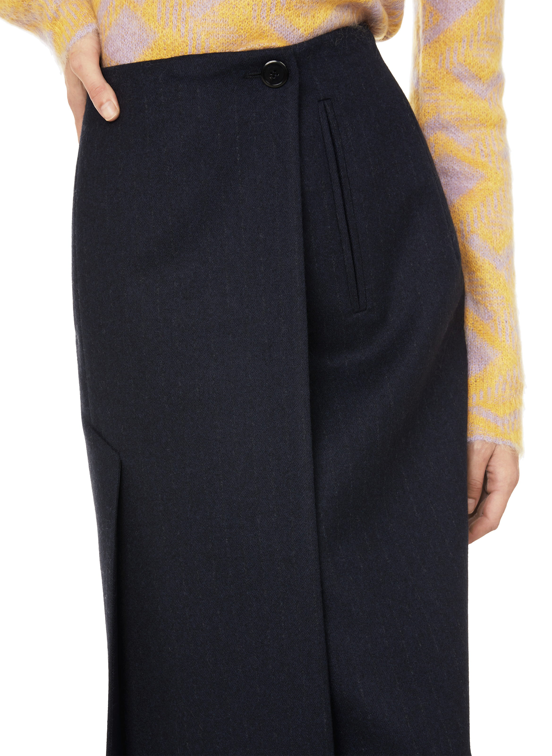 Wool midi skirt PRADA Blue