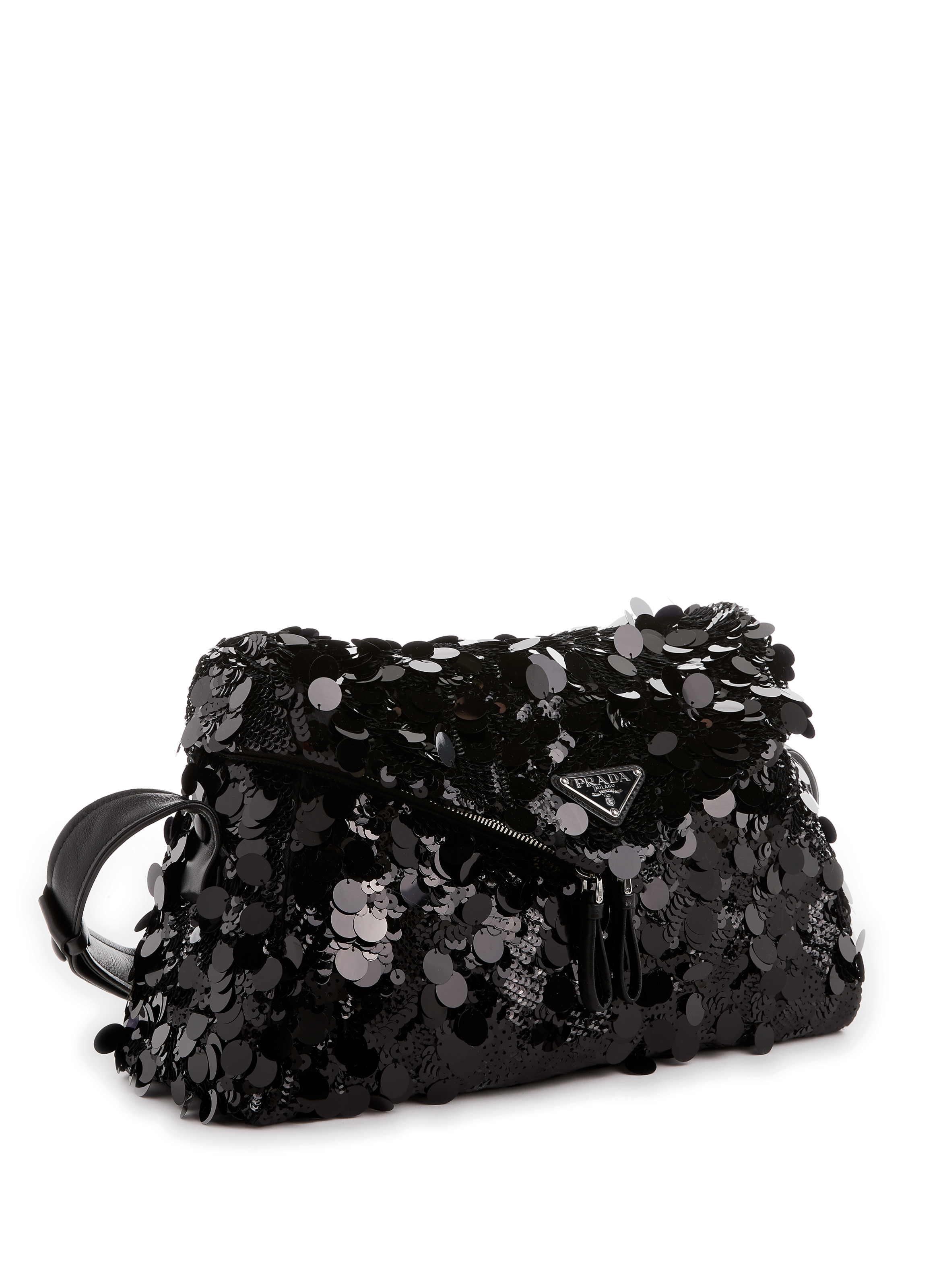 Sac à bandoulière en cuir à sequins