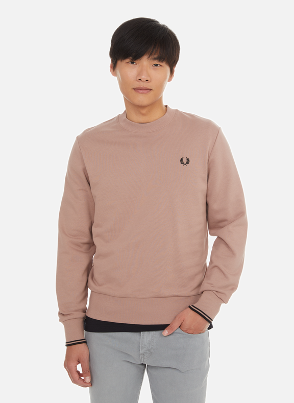 FRED PERRY Cotton sweatshirt Brown