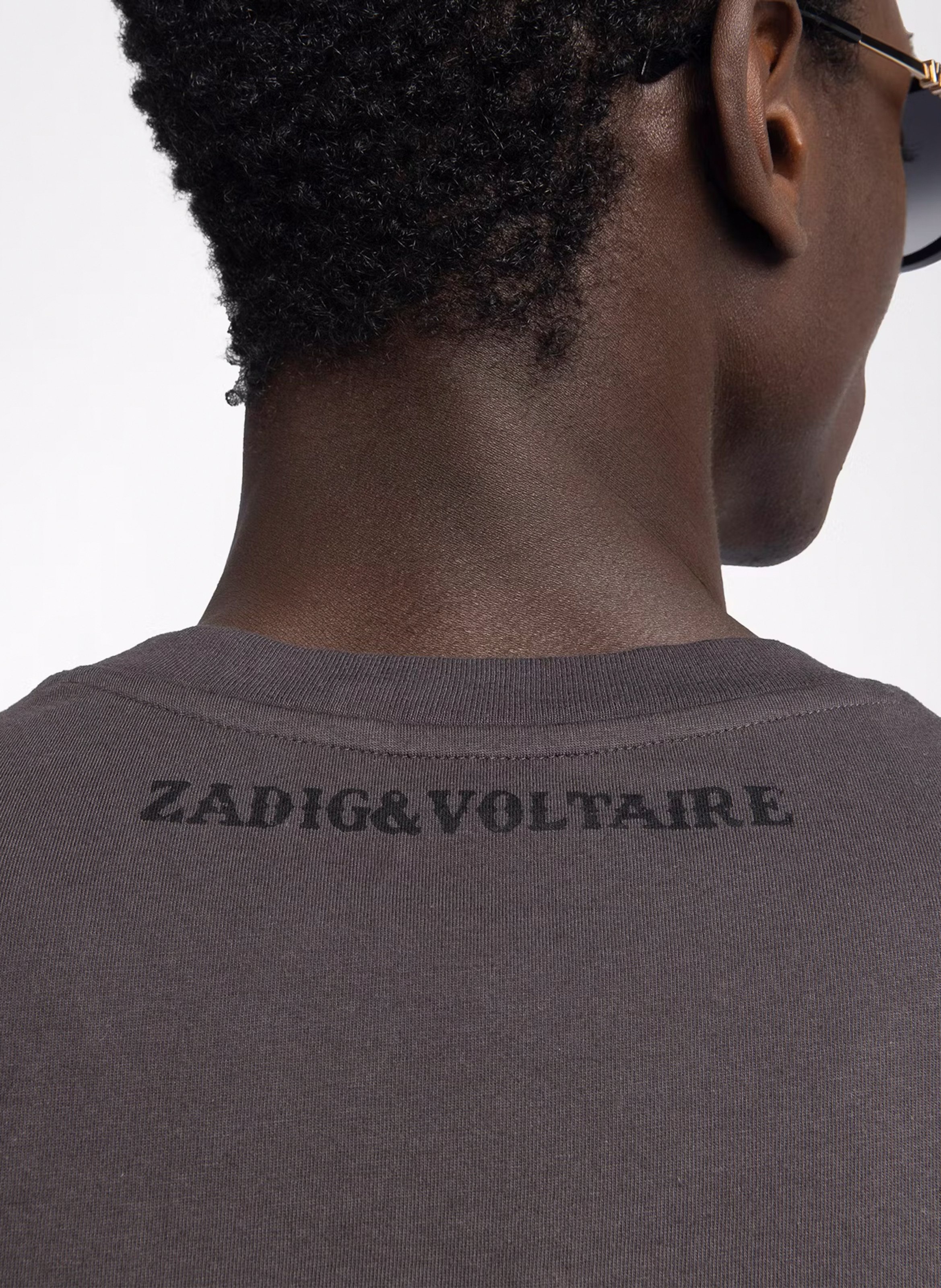 Tee-shirt col rond en coton tommy ZADIG&VOLTAIRE Marron