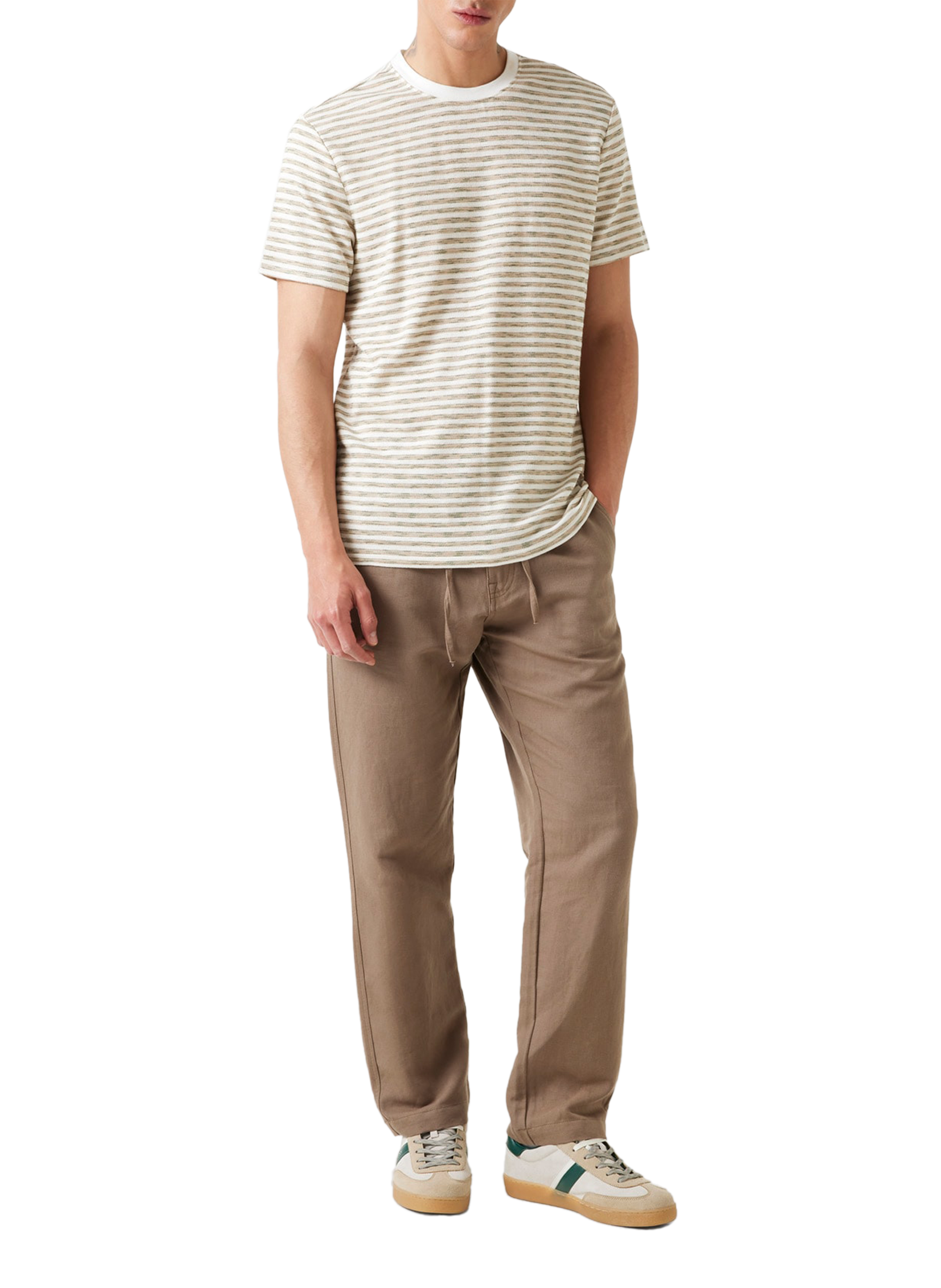 T-shirt rayé GUESS Beige