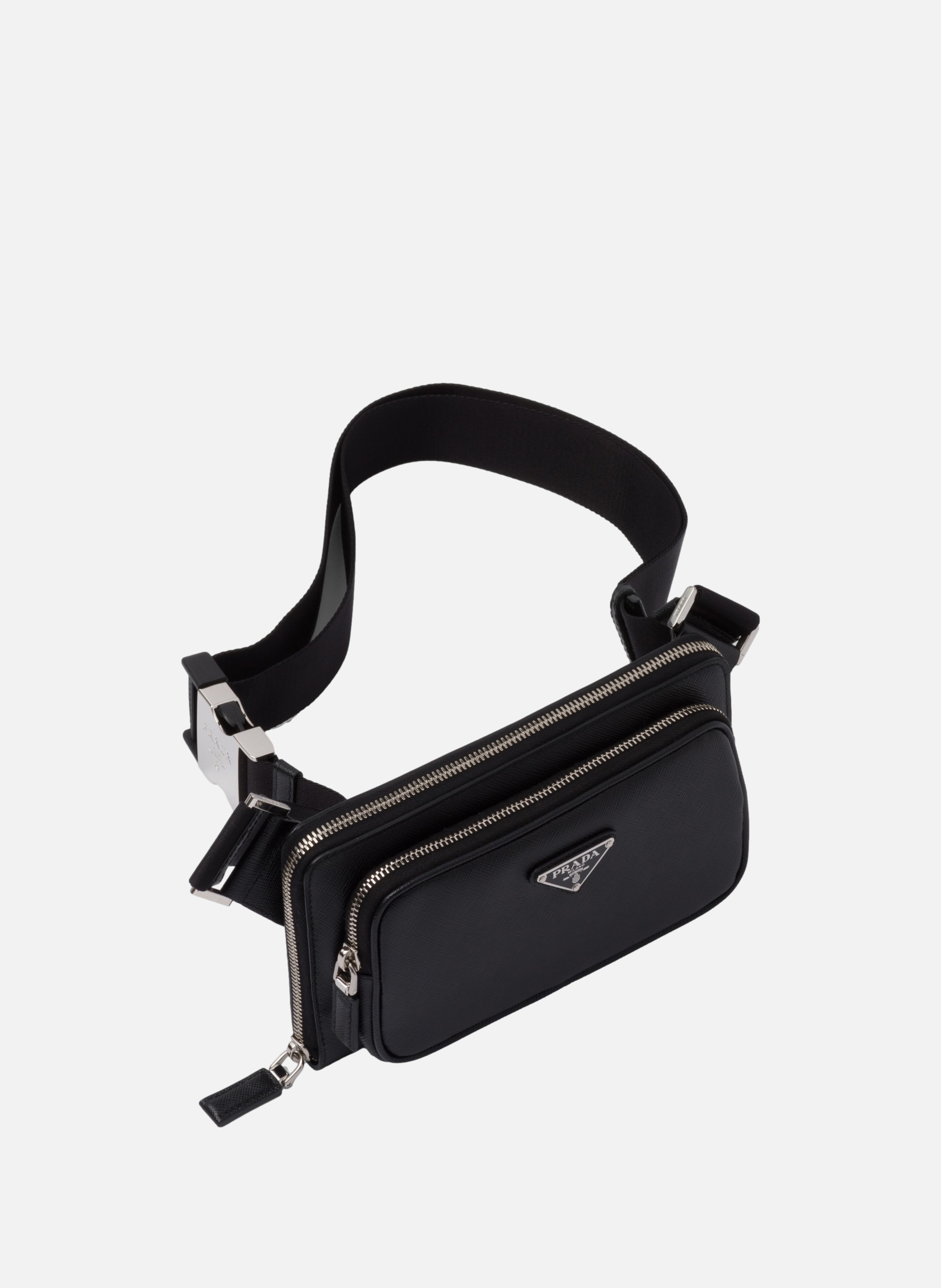 Sac banane en cuir saffiano PRADA Noir