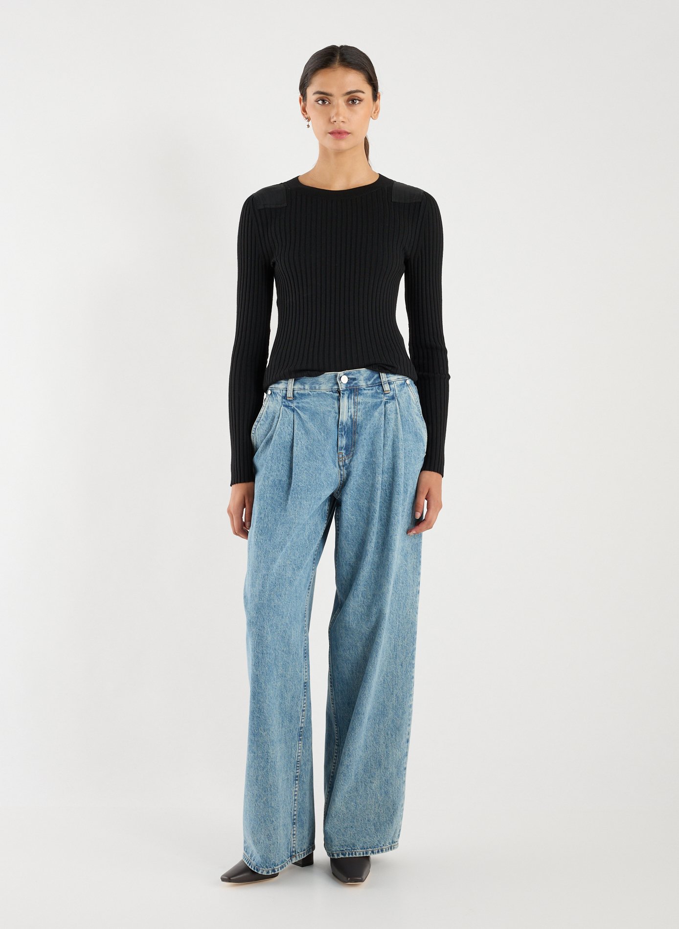 Cotton trousers with double pleat HELMUT LANG Blue