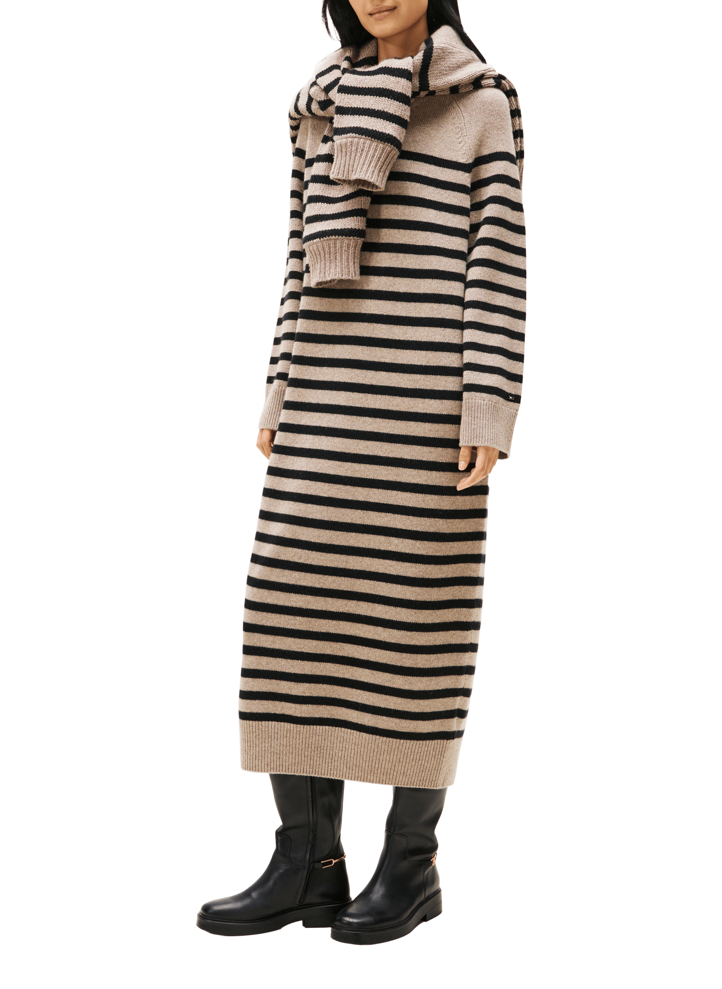 Bottes cavalières en cuir TOMMY HILFIGER Noir