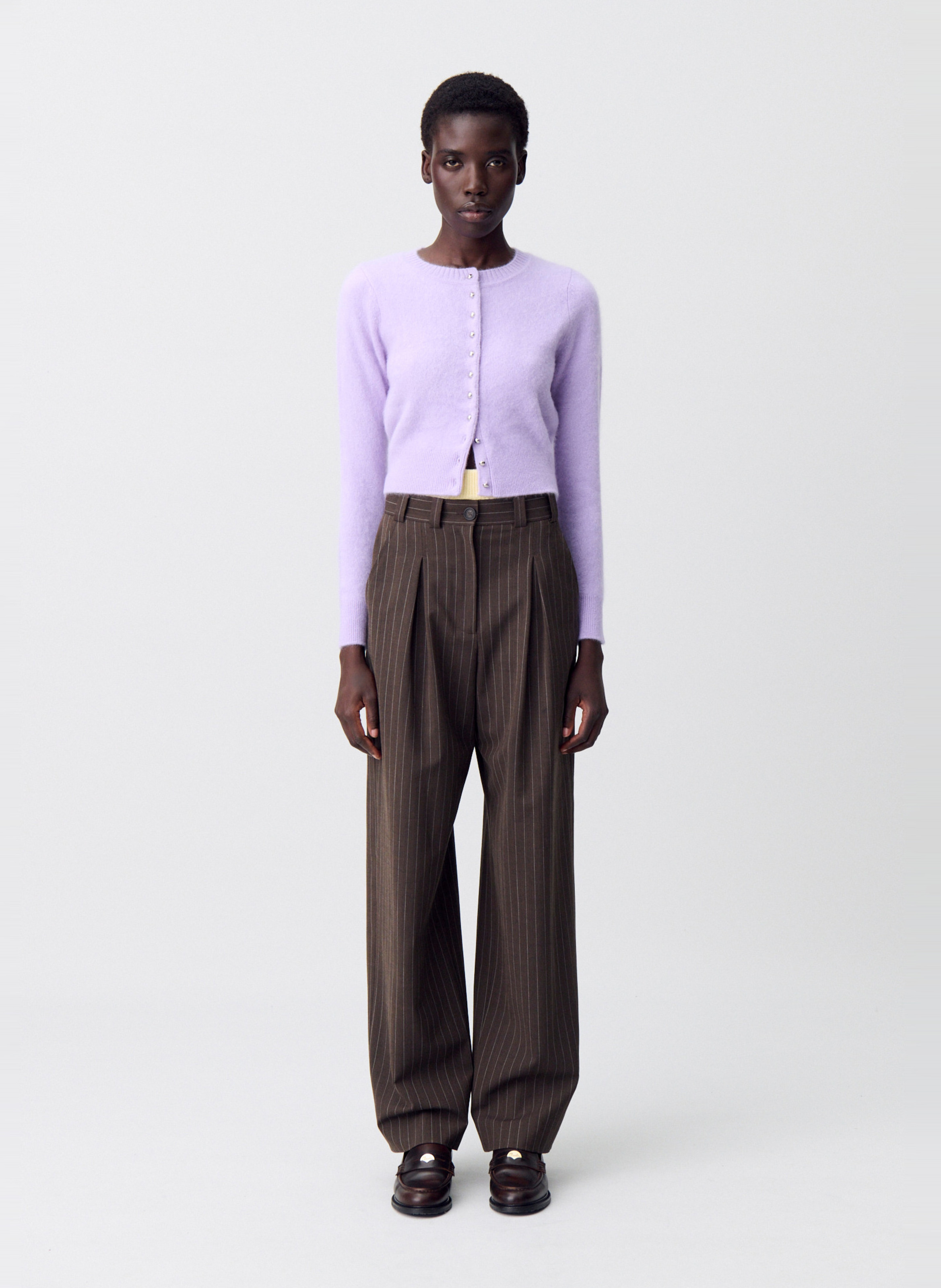 Gilet ocl rond en laine mélangée mochi CLAUDIE PIERLOT Violet