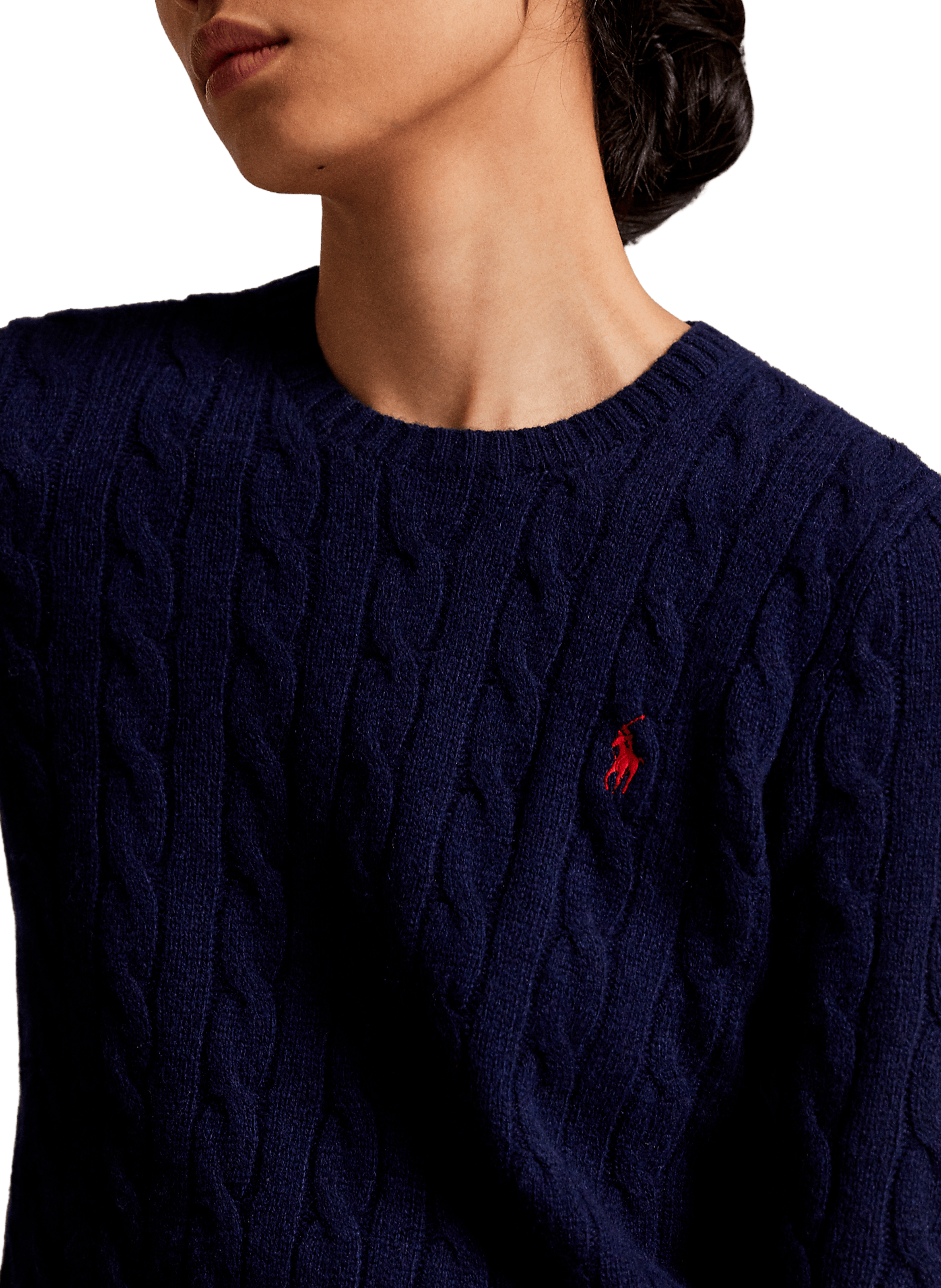 Pull col rond en laine et cachemire POLO RALPH LAUREN Bleu