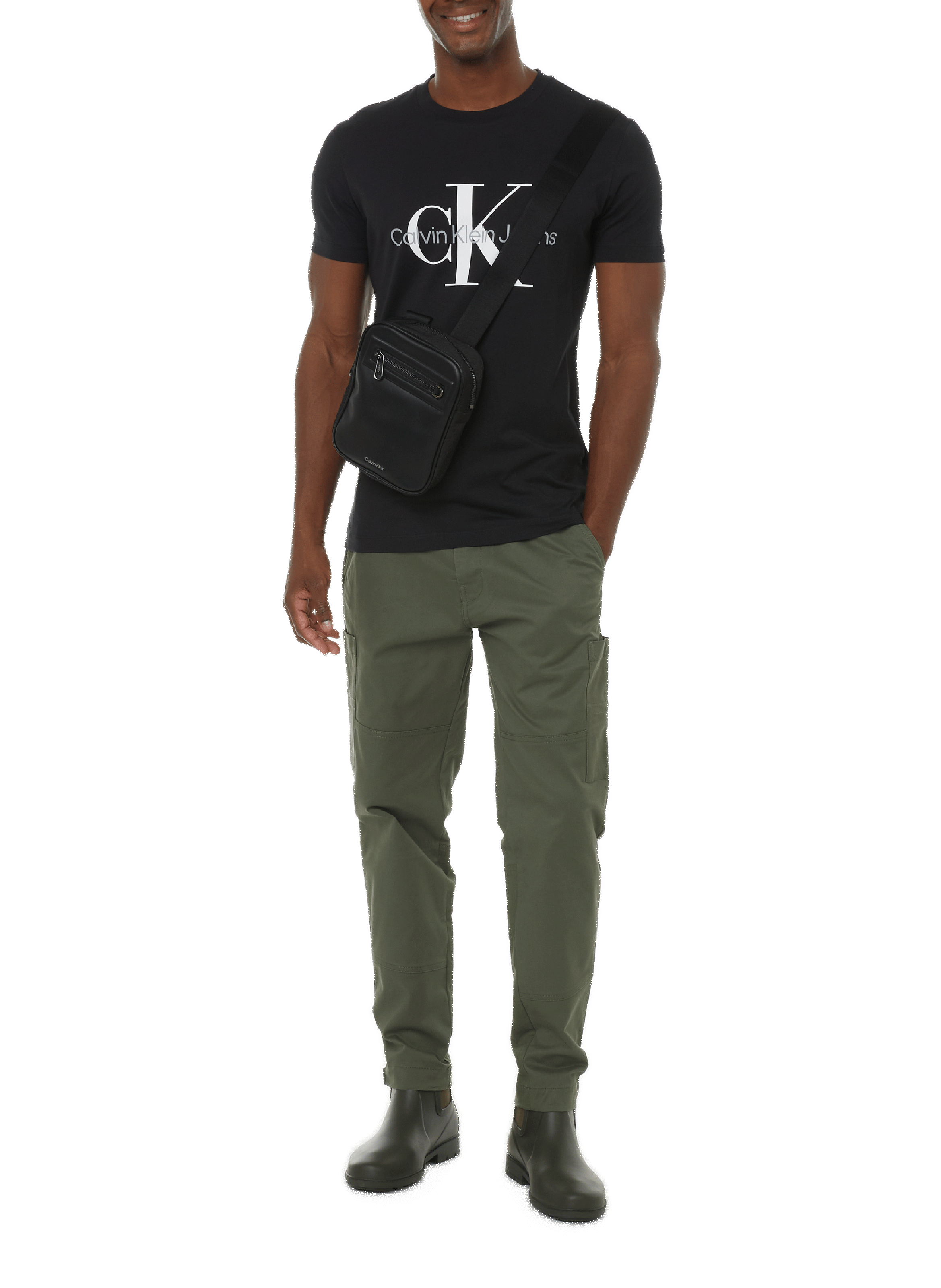 T-shirt à logo en coton CALVIN KLEIN Noir