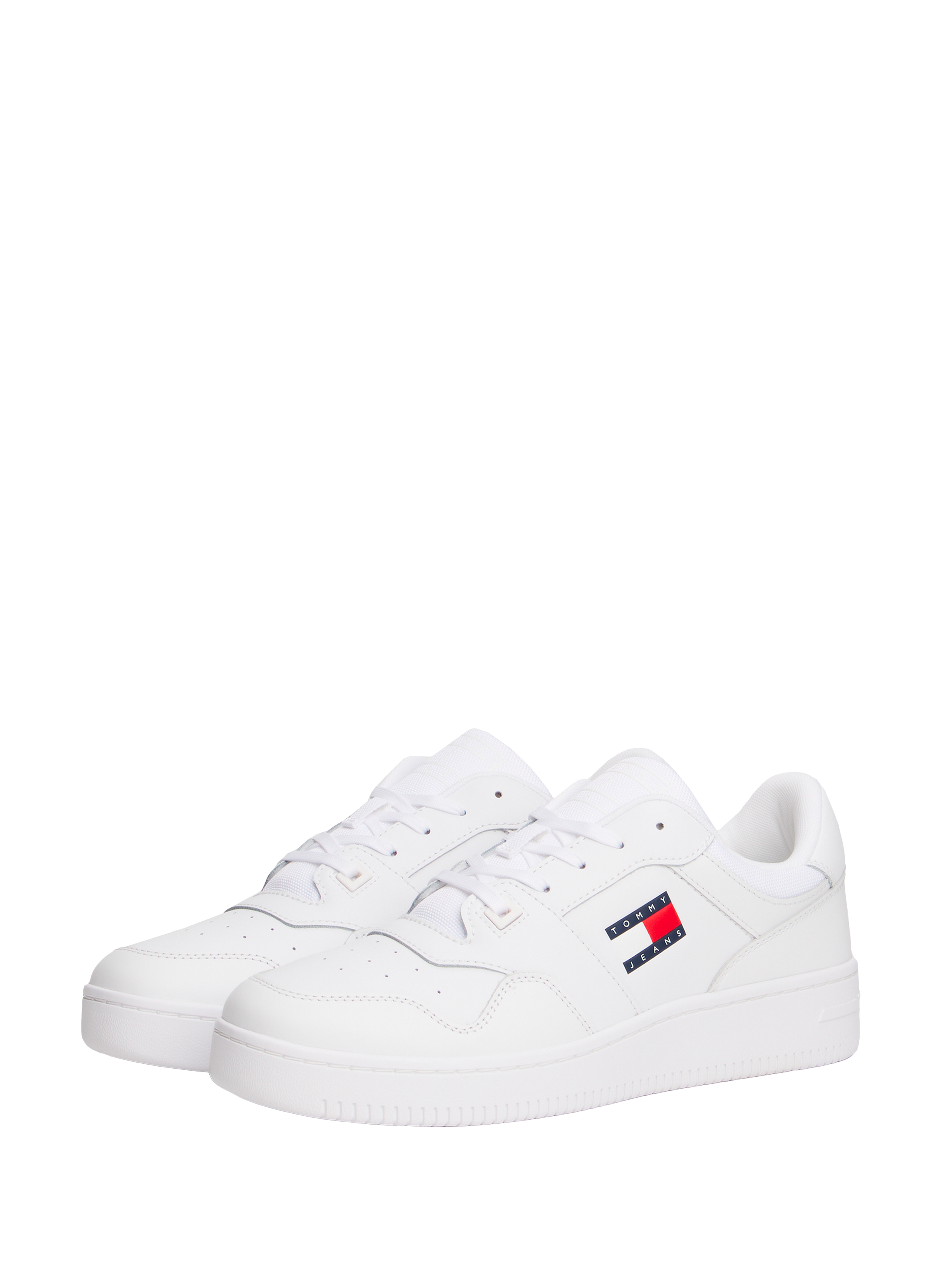 Baskets basses en cuir mélangé TOMMY HILFIGER Blanc