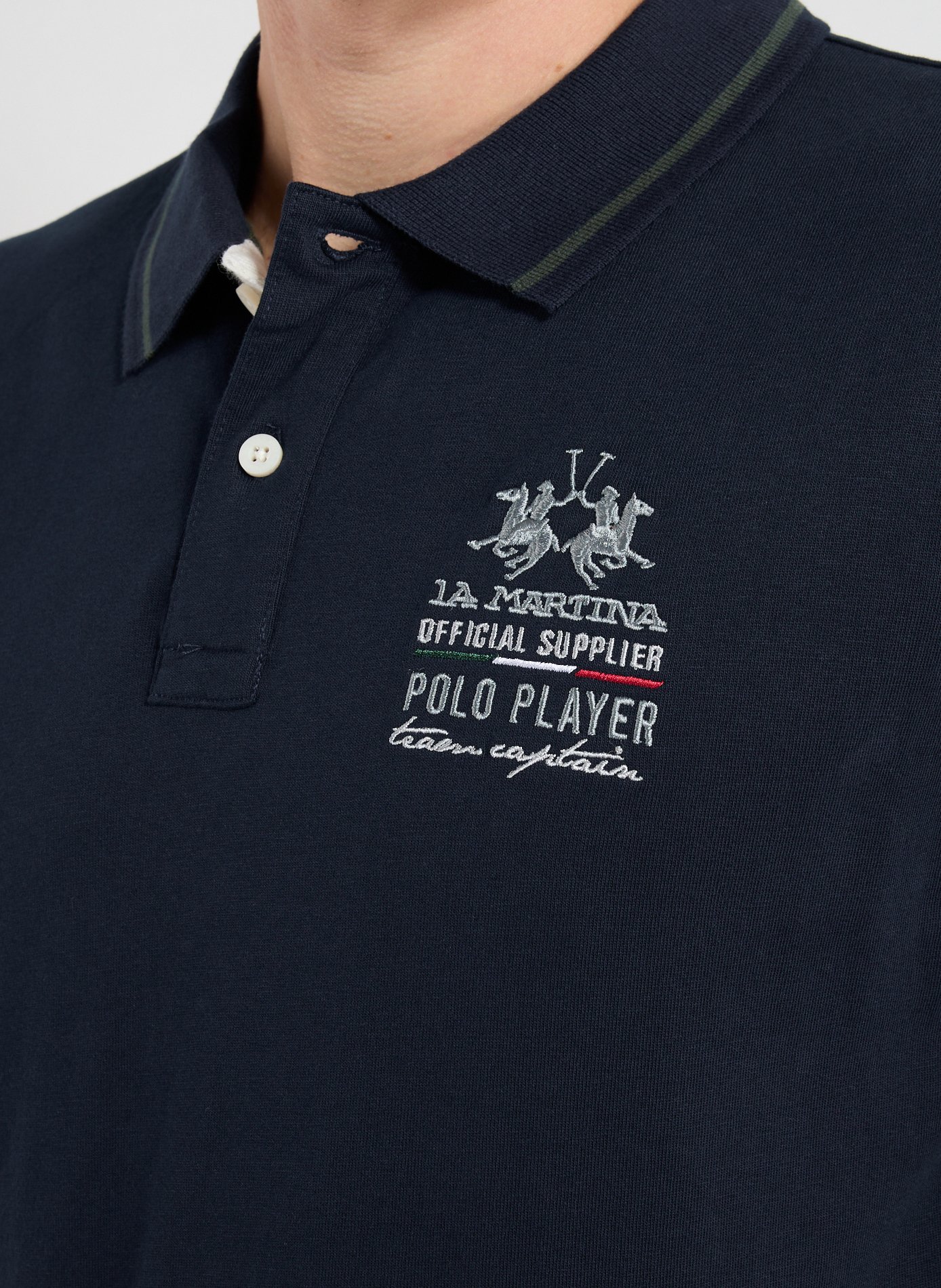 Polo manches longues en coton LA MARTINA Bleu