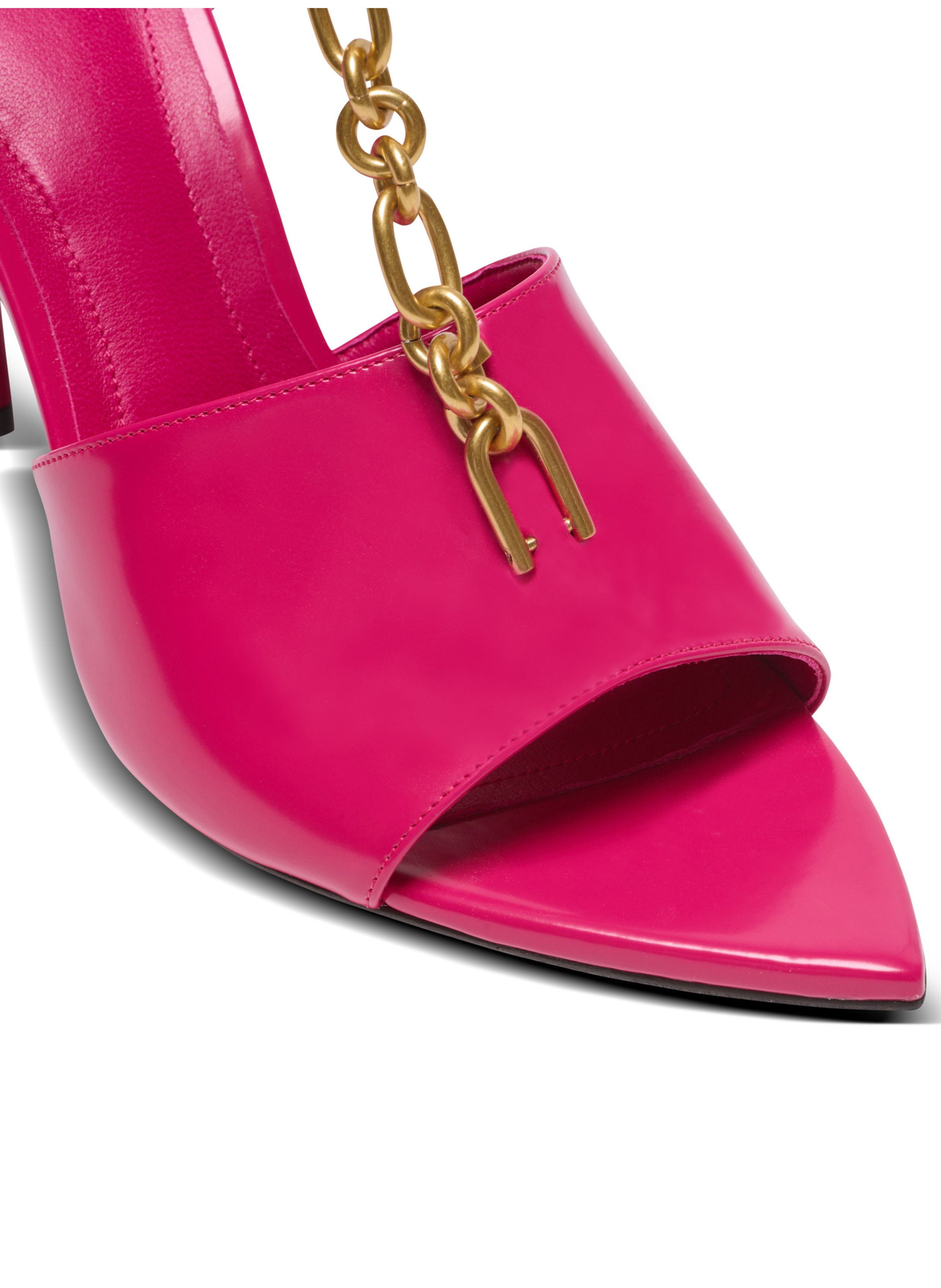 Sandales sync en cuir d’agneau brillant BALMAIN Rose