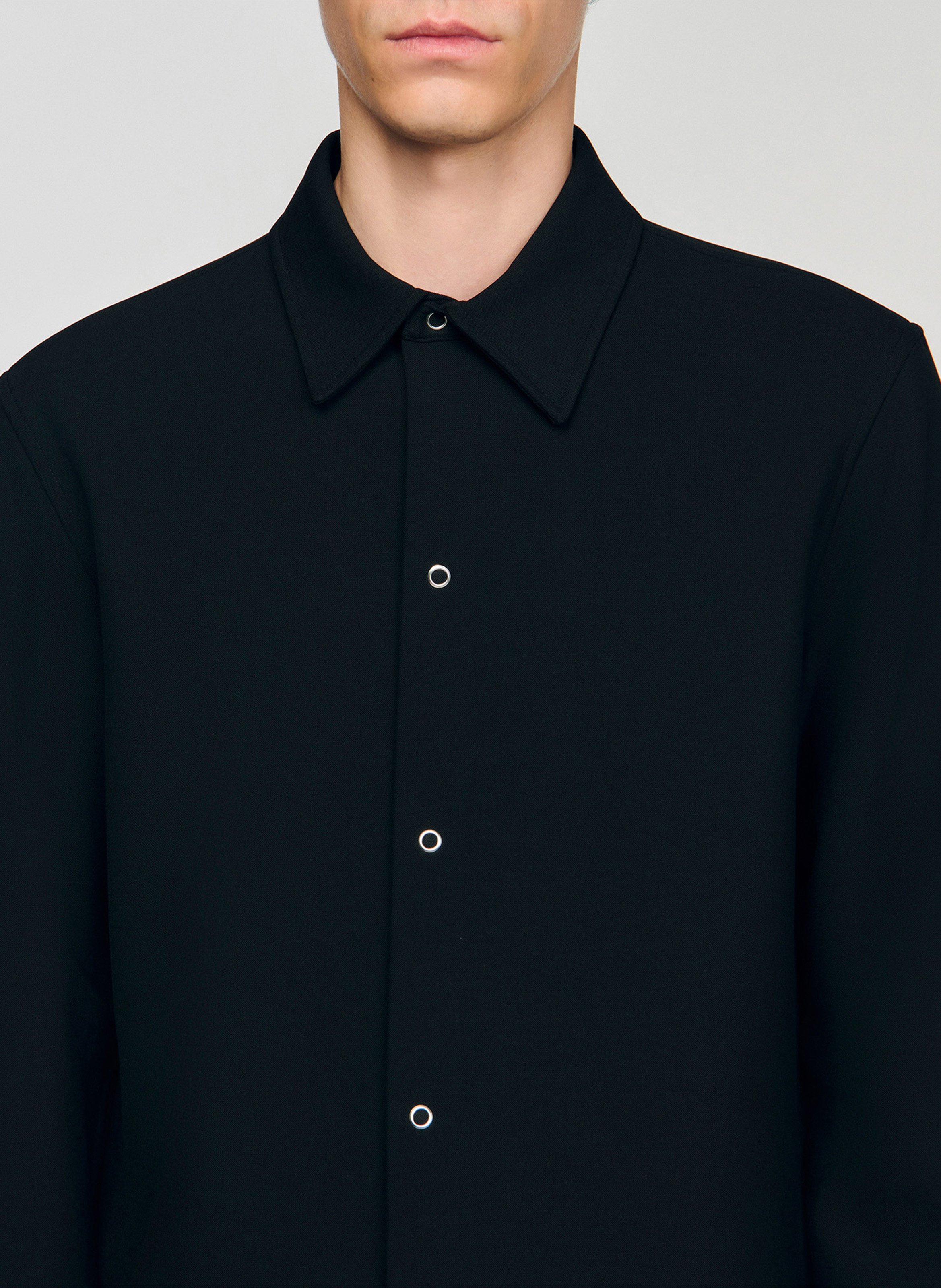 Chemise droite à col classique SANDRO Noir