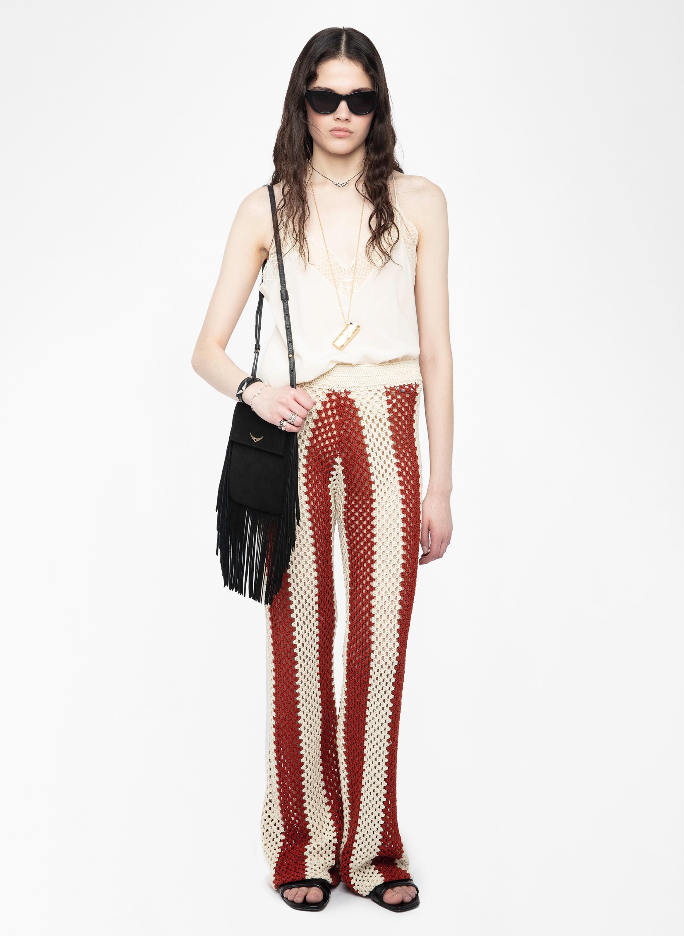 Pantalon droit en crochet pia ZADIG&VOLTAIRE Blanc