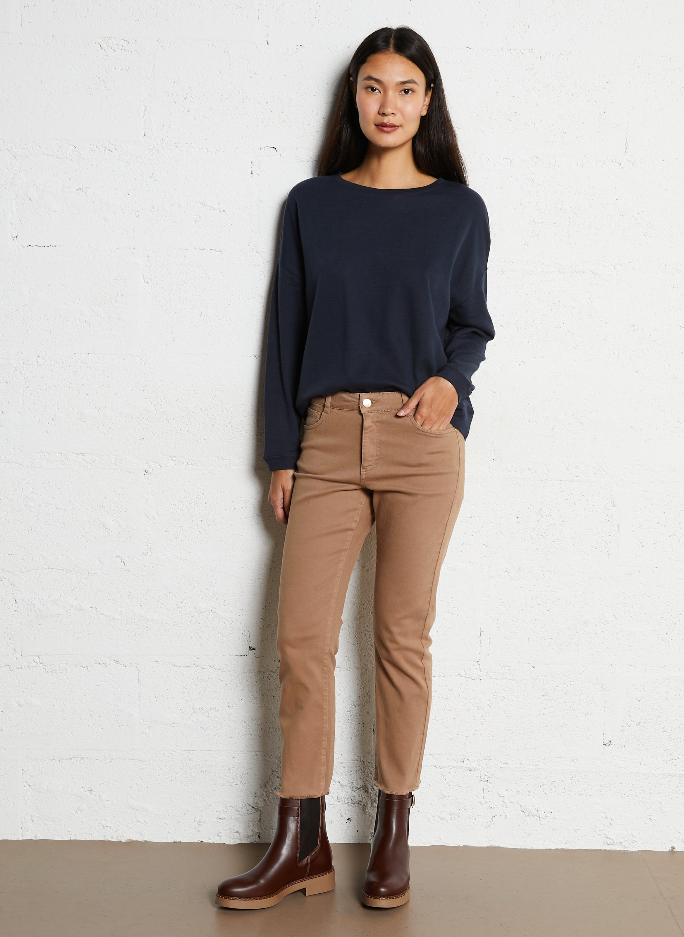 Jean slim en coton mélangé patience MAISON 123 Beige