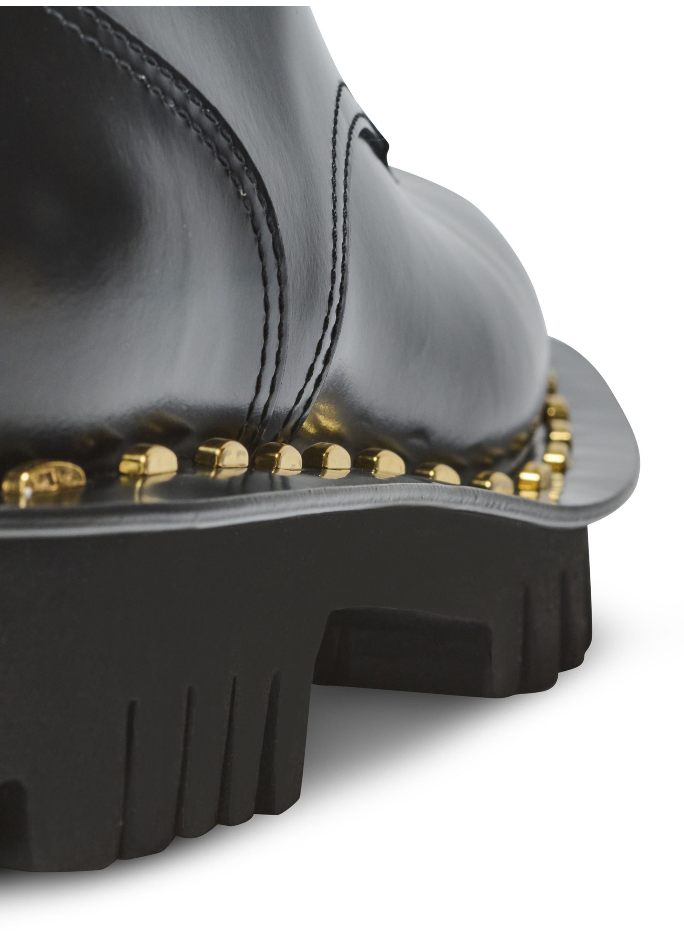 Boots ranger en cuir glacé BALMAIN Noir