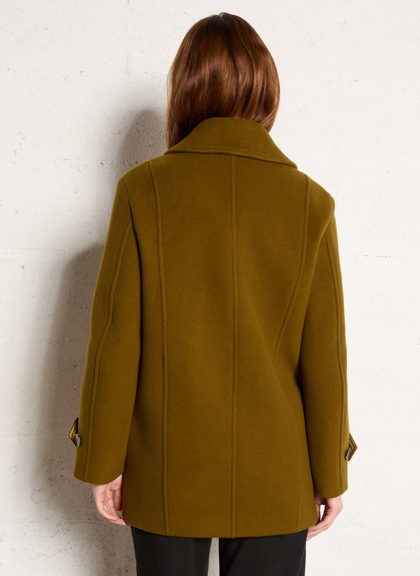 Manteau col tailleur en laine mélangée djanis MAISON 123 Vert