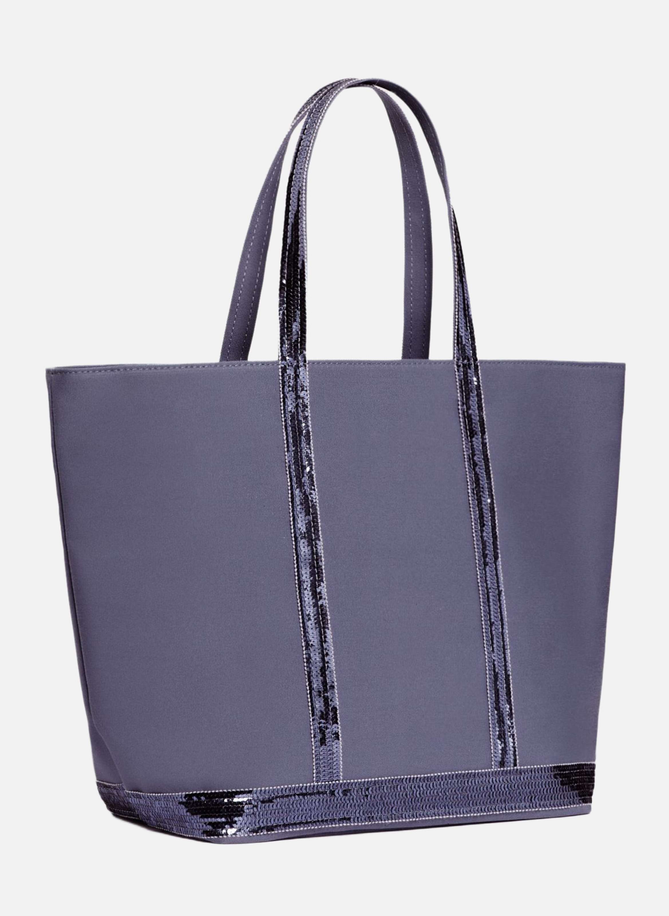 Cabas l zippé en toile Bleu