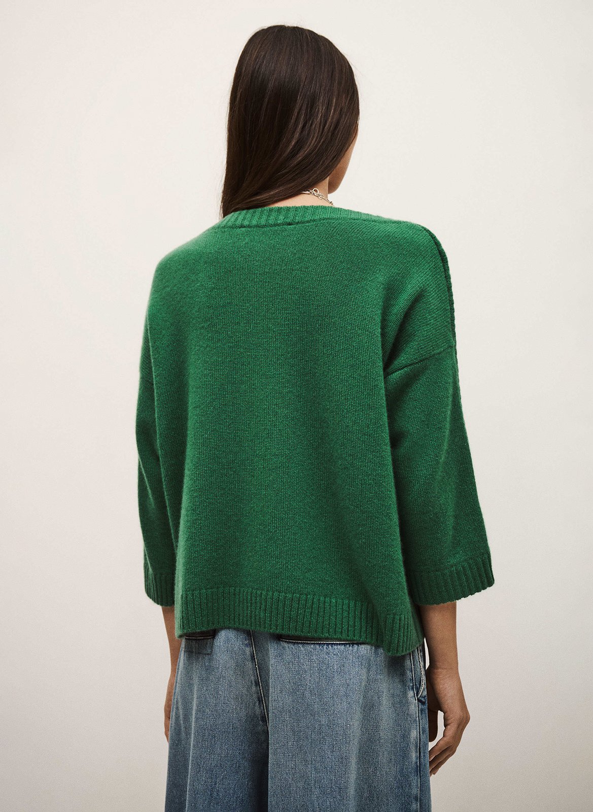 Pull droit col rond en cachemire classy BA&SH Vert