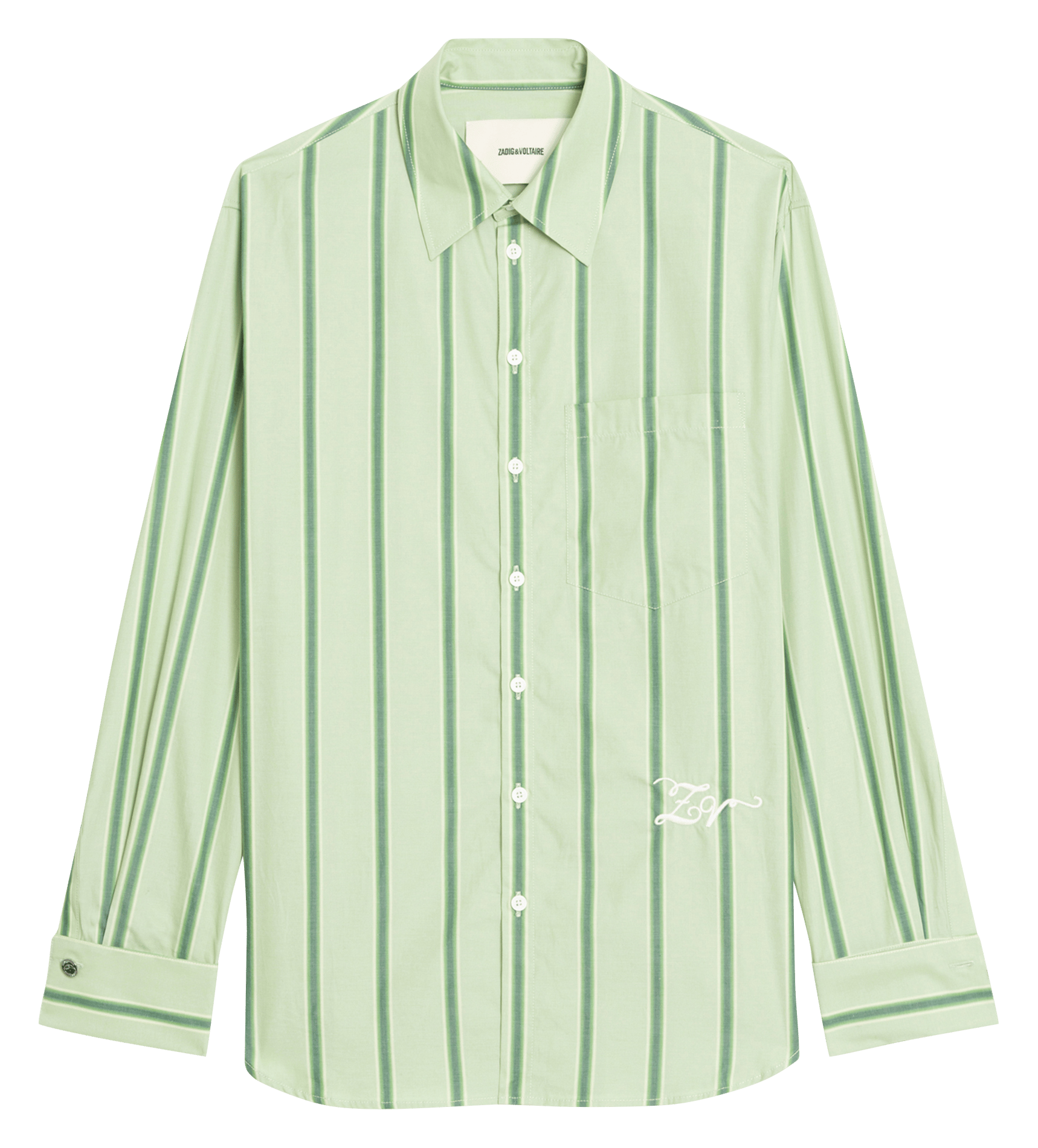Chemise oversize rayée en coton morning ZADIG&VOLTAIRE Vert