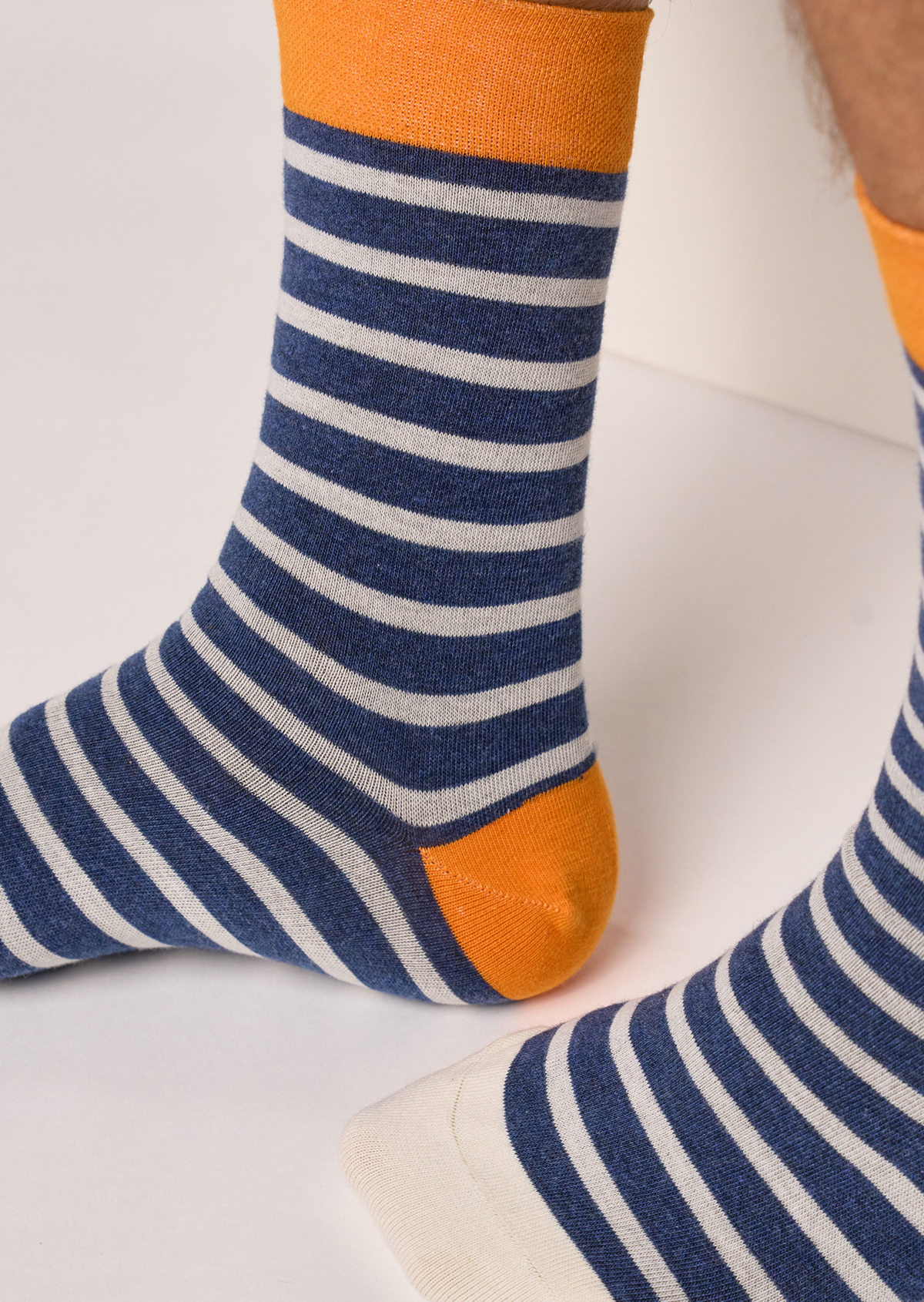 Chaussettes en coton peigné à rayures larges BILLYBELT Bleu