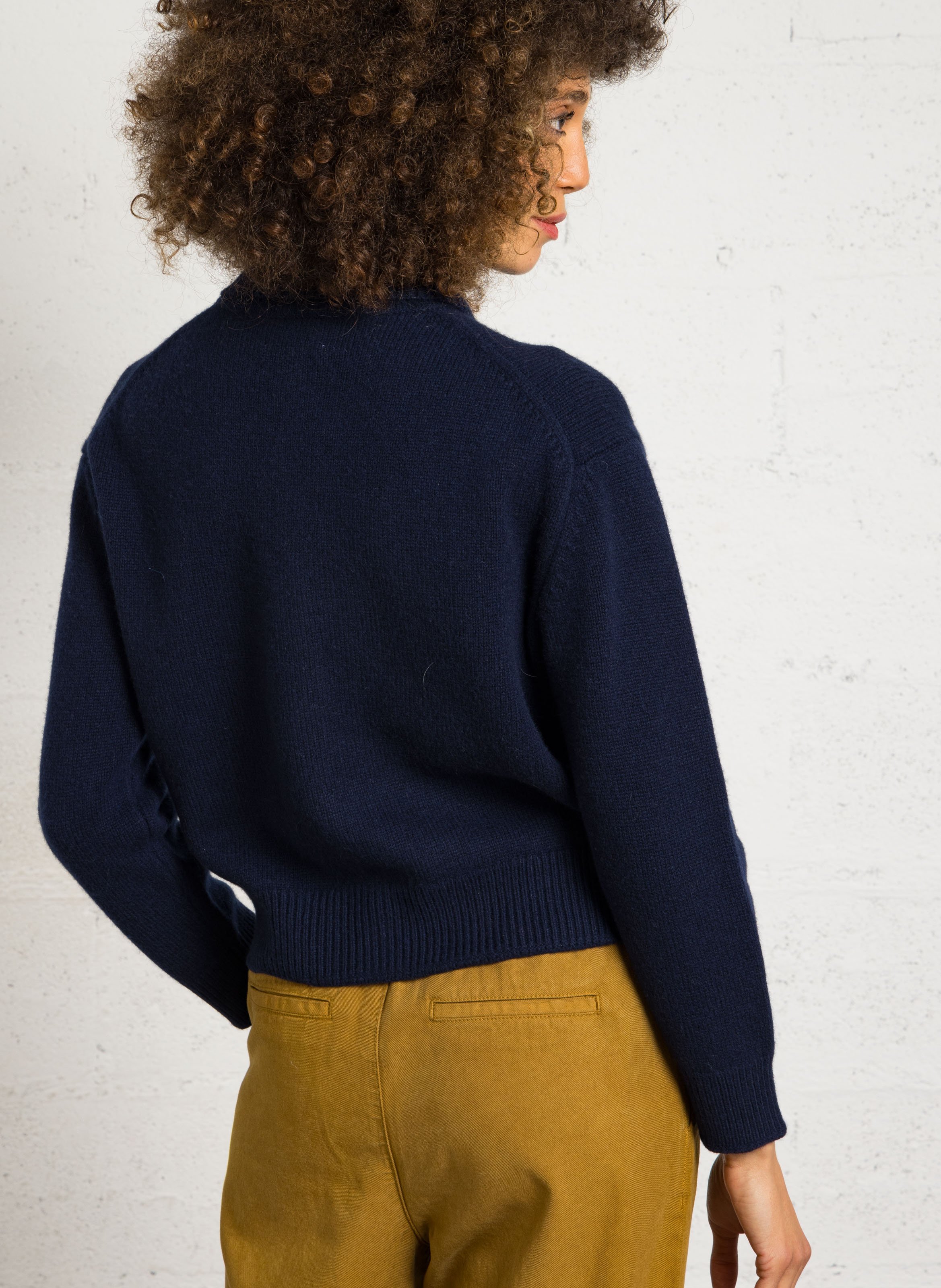 Cardigan court uni en laine peter MAISON 123 Bleu