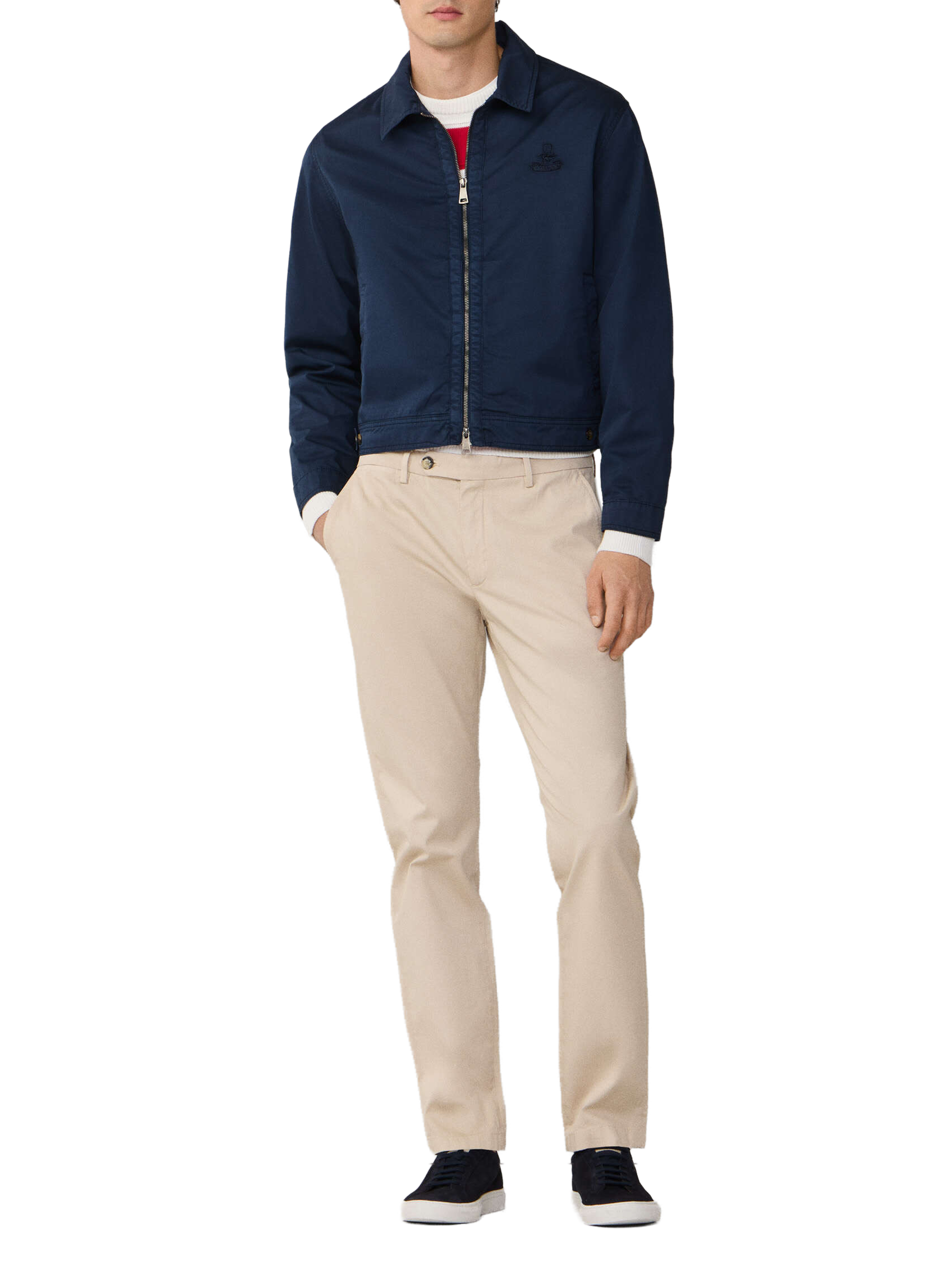 Blouson col classique en coton mélangé FACONNABLE Bleu