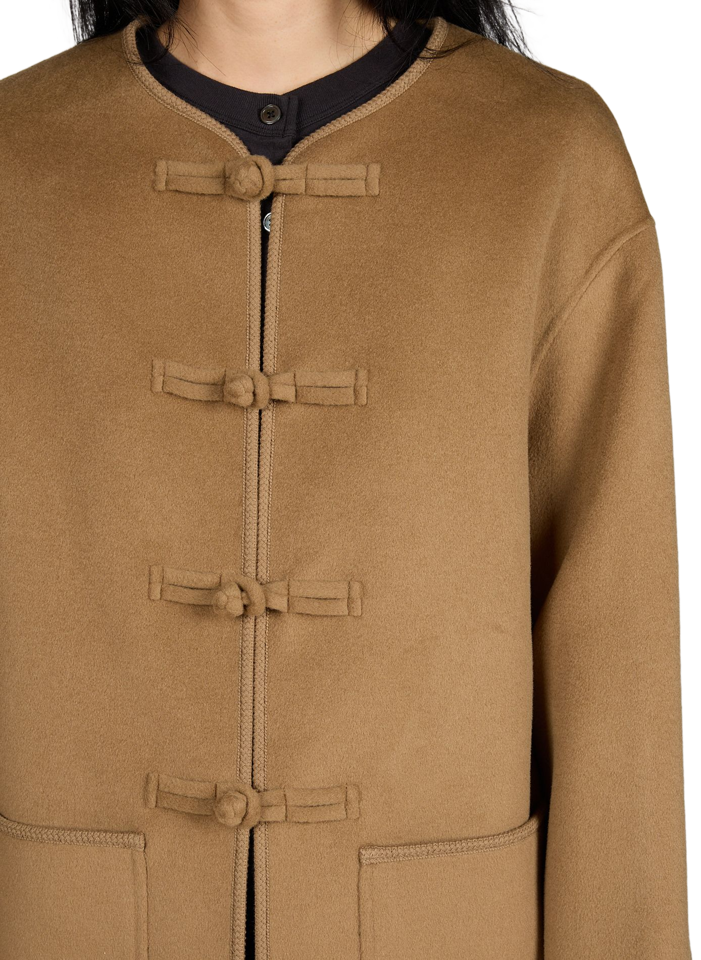 Fitted wool and cashmere jacket ROHE FRAMES Brown