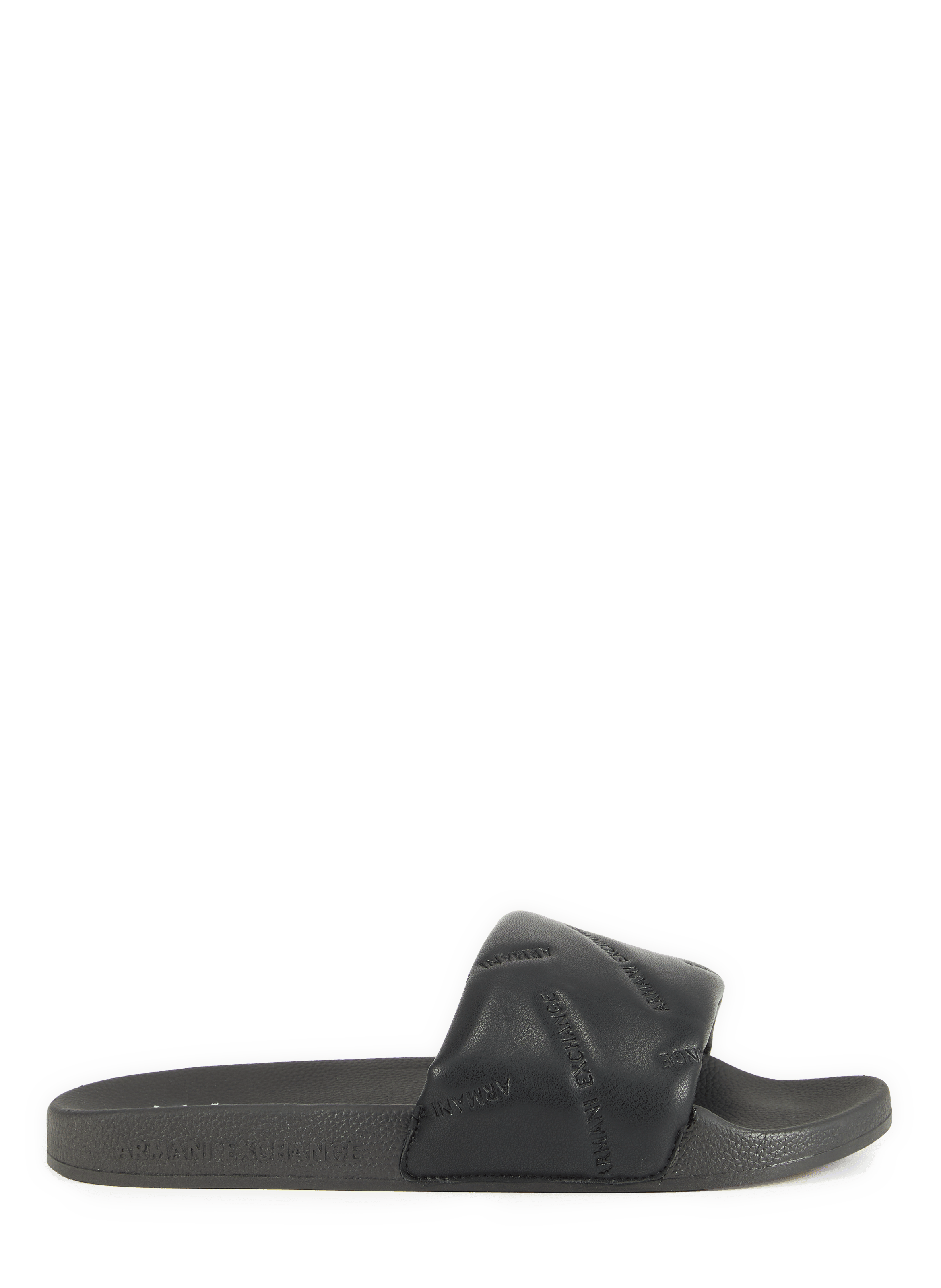 Mules plates à logo embossé ARMANI EXCHANGE Noir