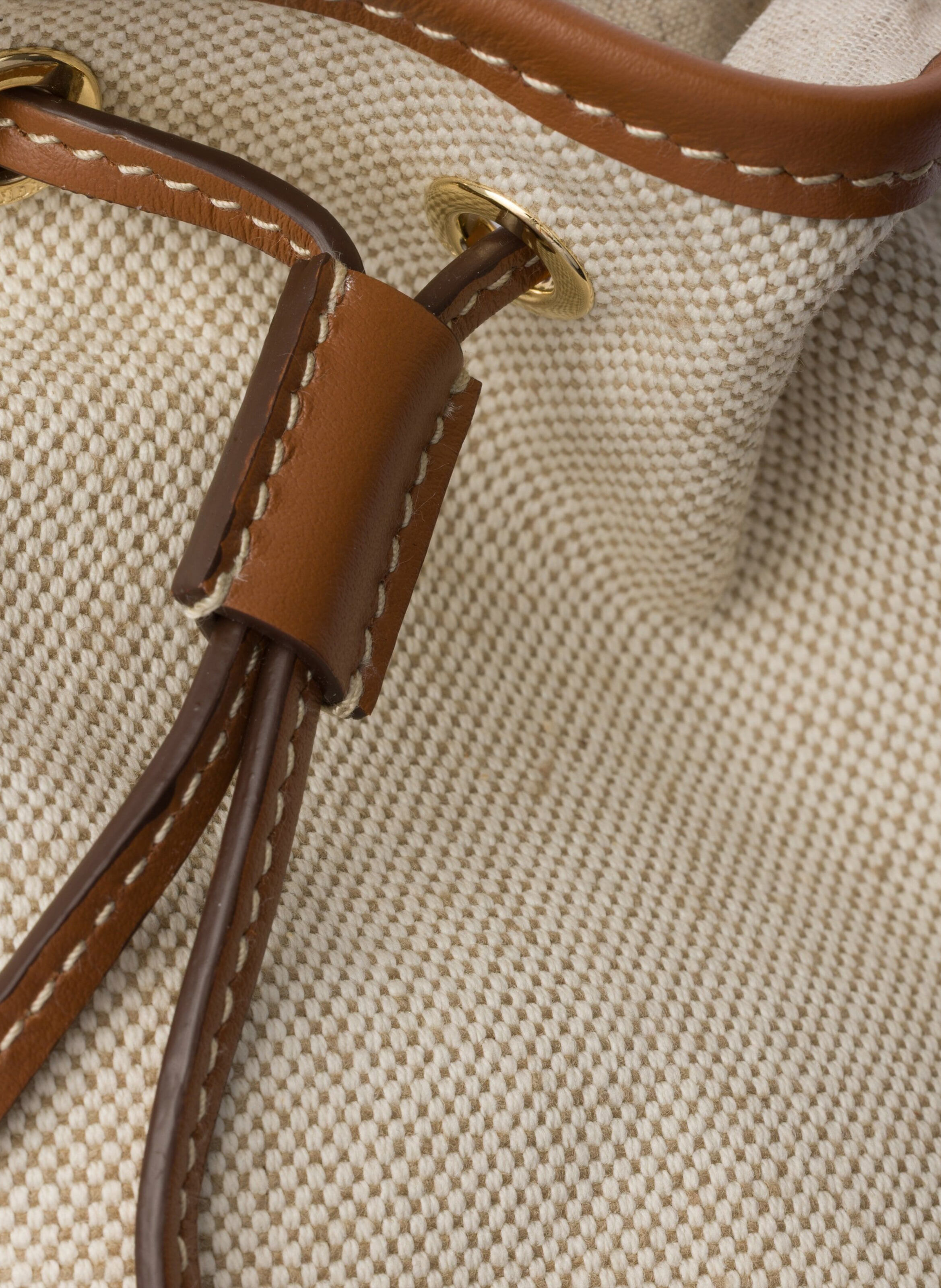 Pochette en toile et cuir PRADA Beige