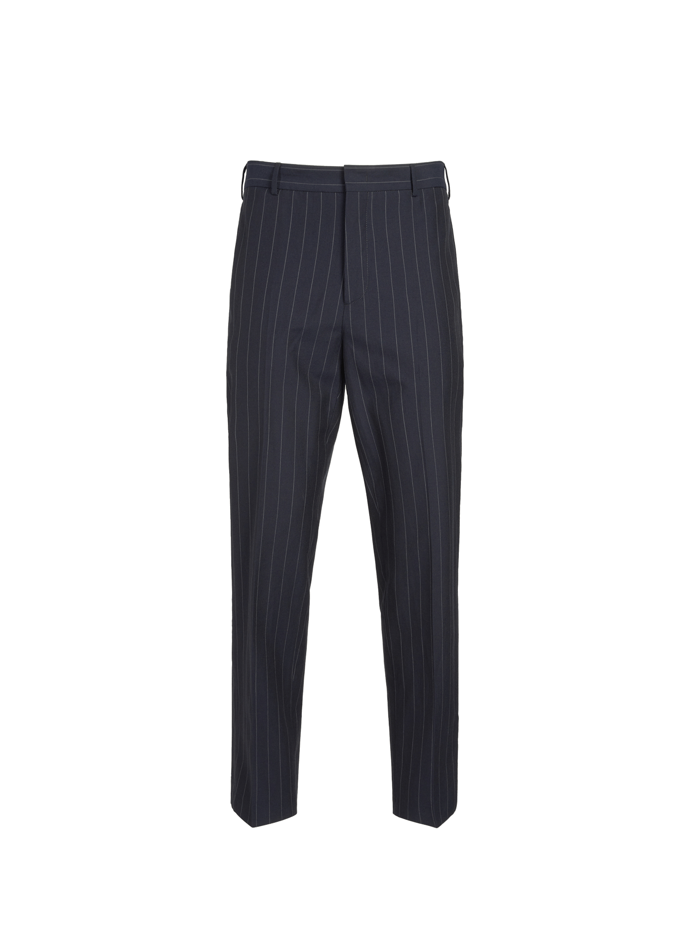 Pantalon à rayures en coton et laine vierge PT01 Bleu