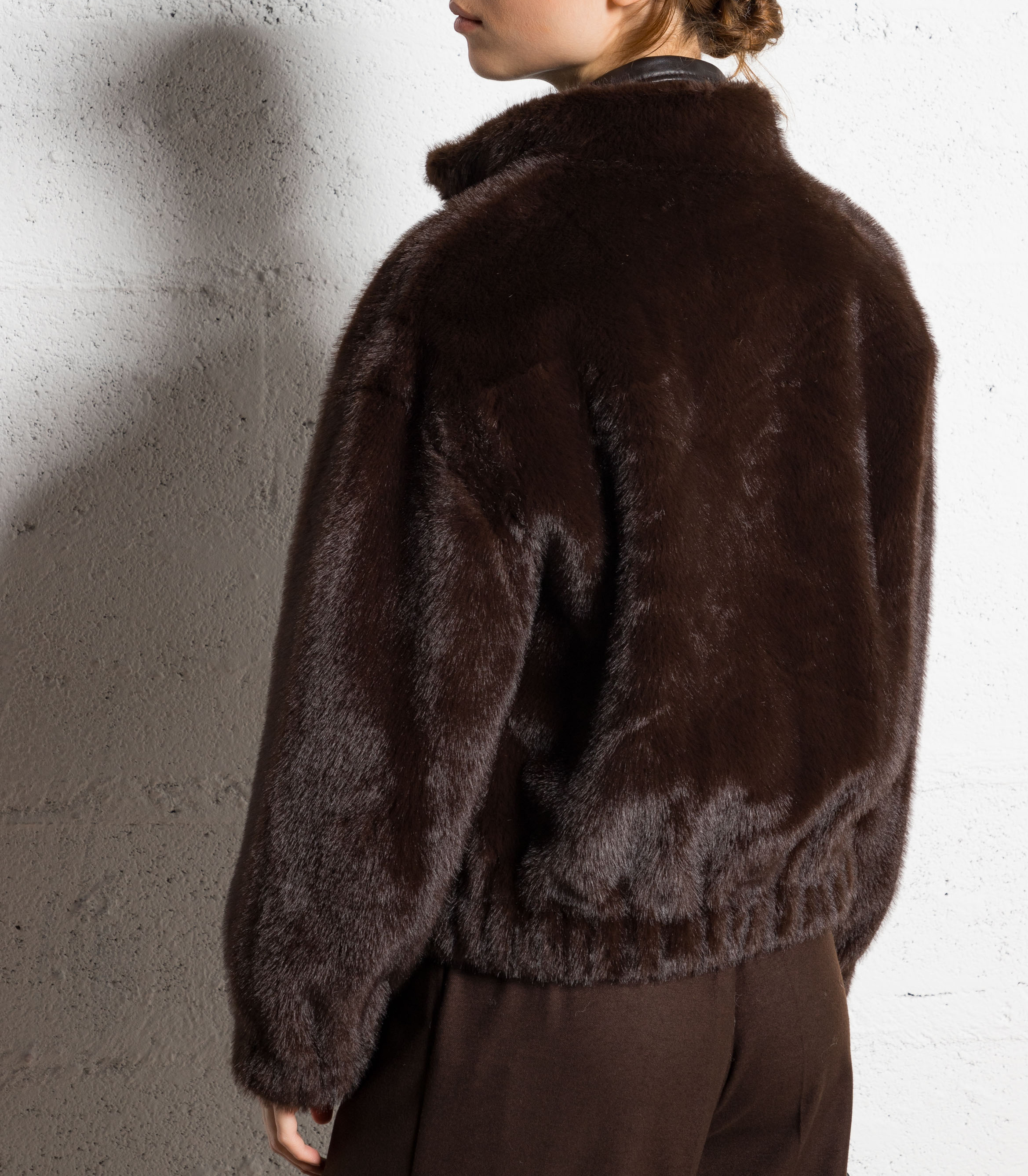 Veste ample col montant en fourrure synthétique paros BA&SH Marron