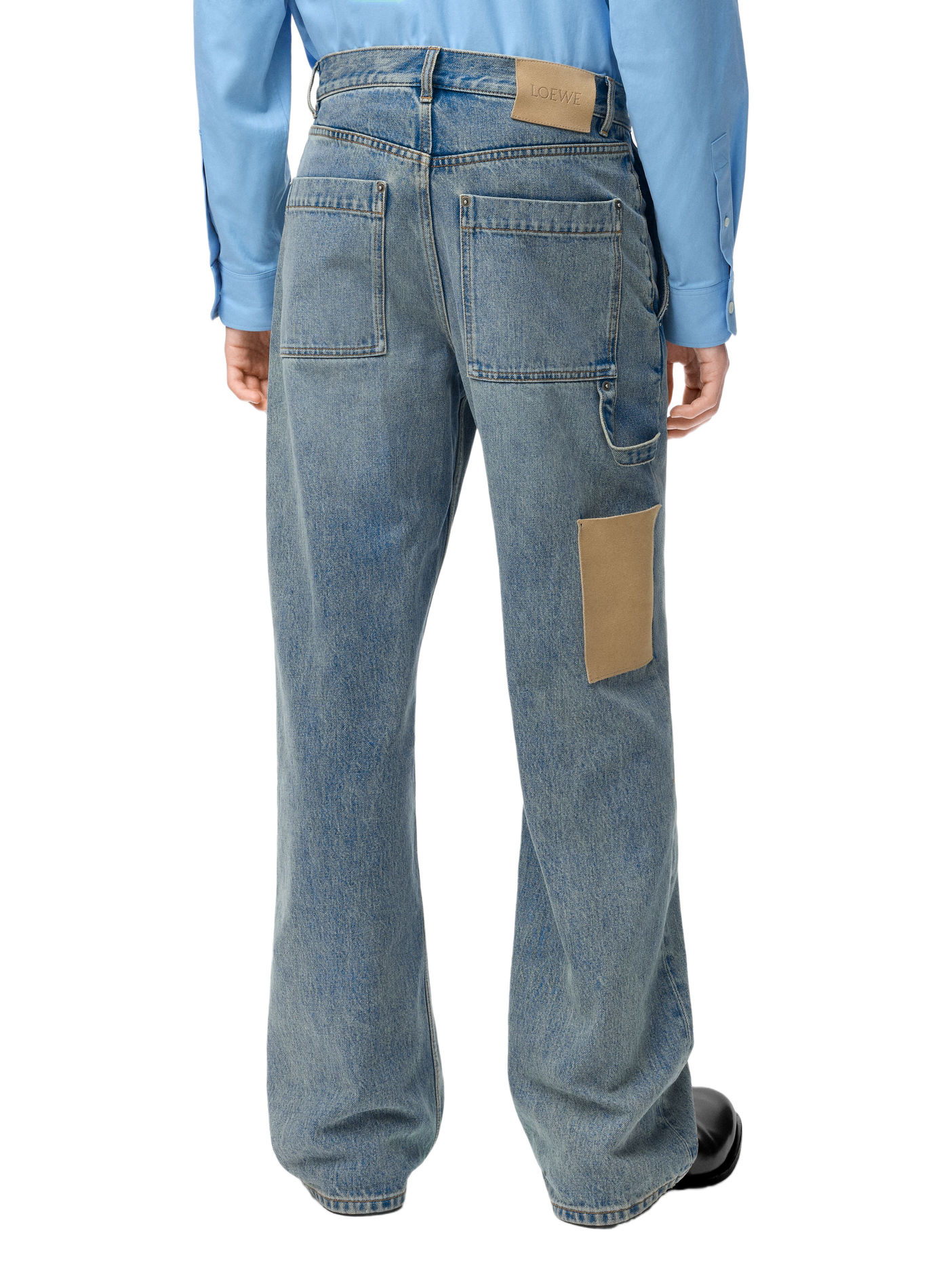 Jean en denim de coton délavé LOEWE Blue