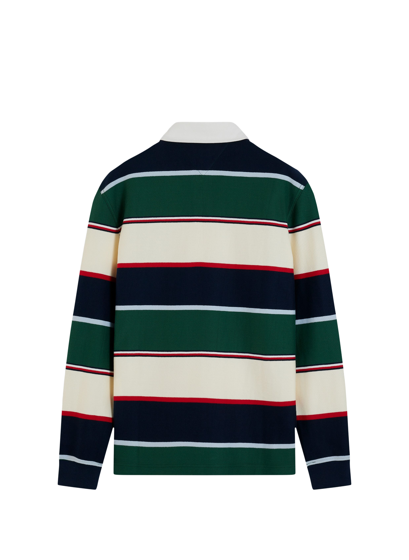 Polo droit à rayures en coton TOMMY HILFIGER Vert